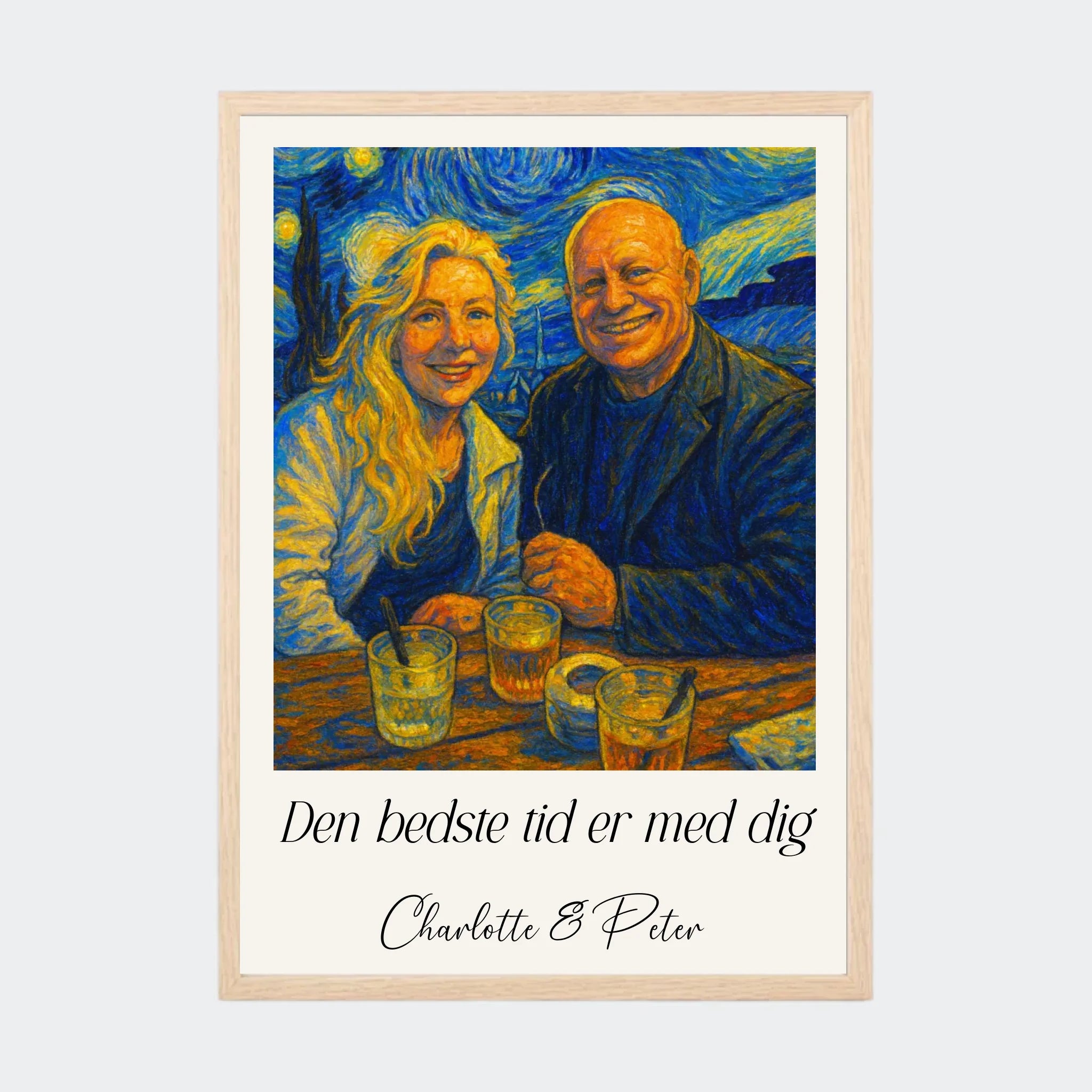 Plakat Ai genereret Vangogh Painting – Upload eget billede, A3 med ramme i natur eg