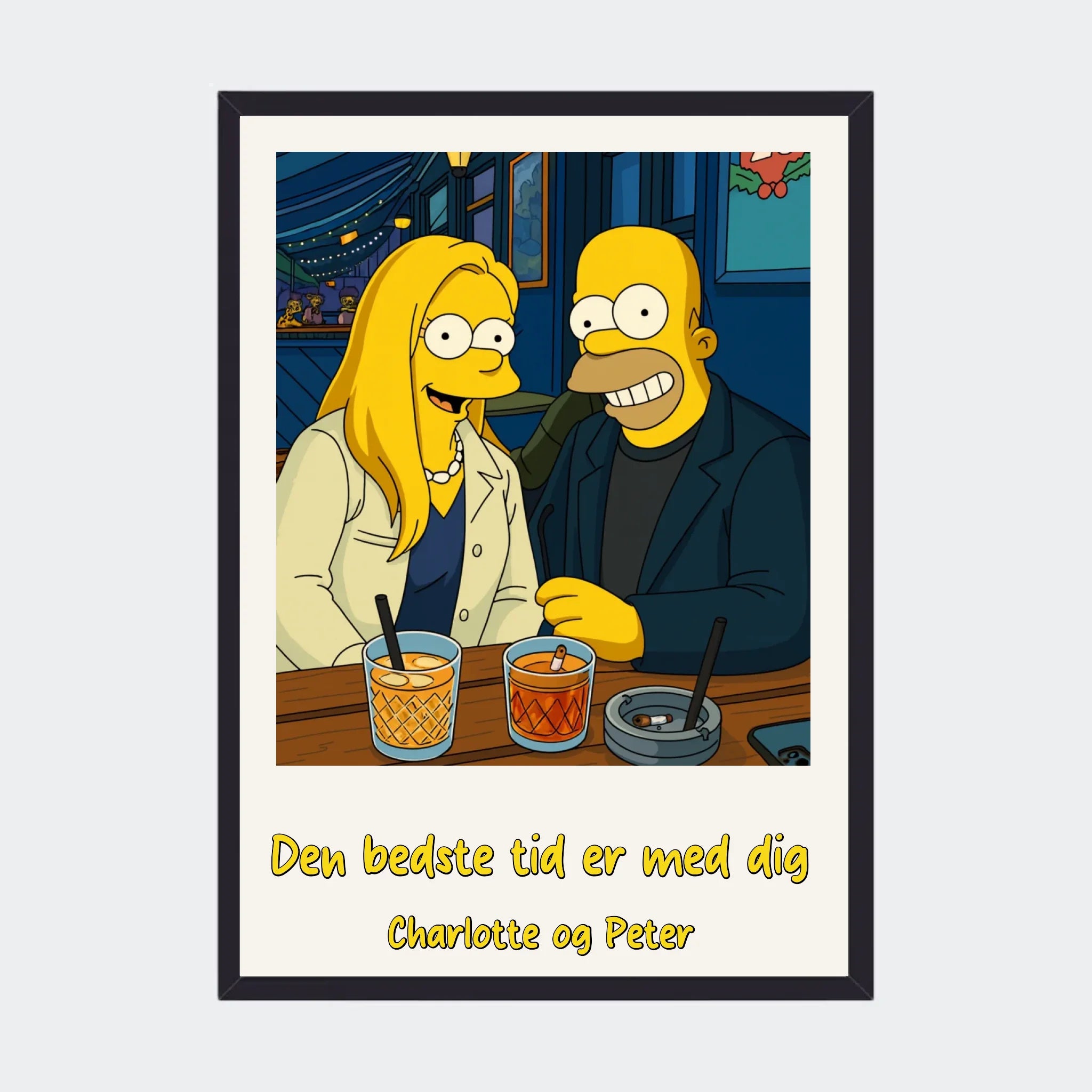 Plakat Ai genereret Simpsons – Upload eget billede, A3 med sort ramme