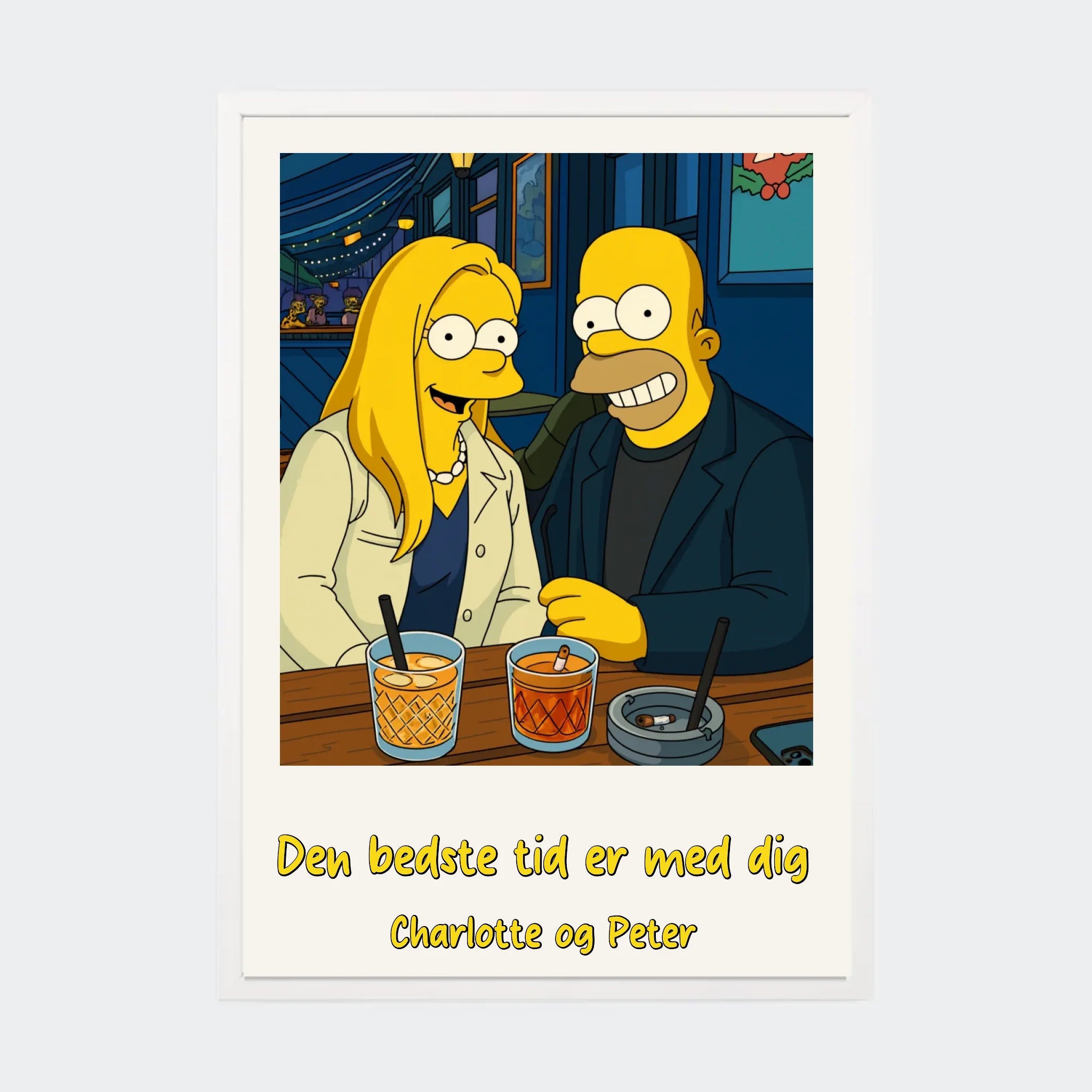 Plakat Ai genereret Simpsons – Upload eget billede, A3 med hvid ramme