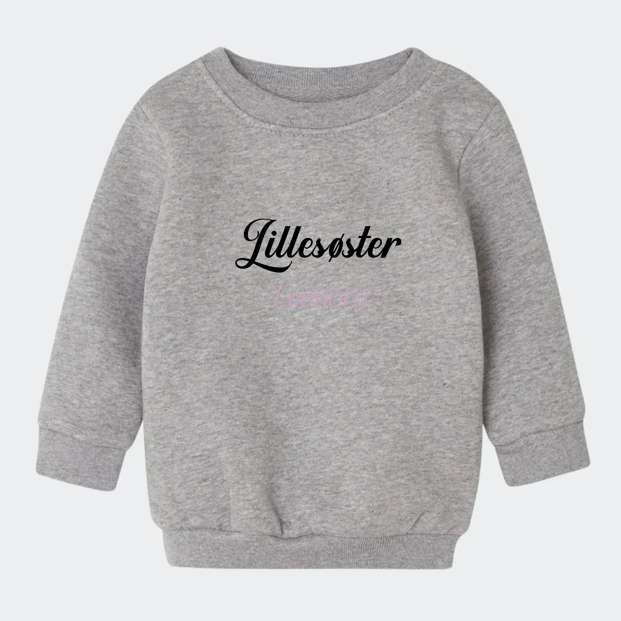 Sweatshirt til små børn – Søskende print, grå