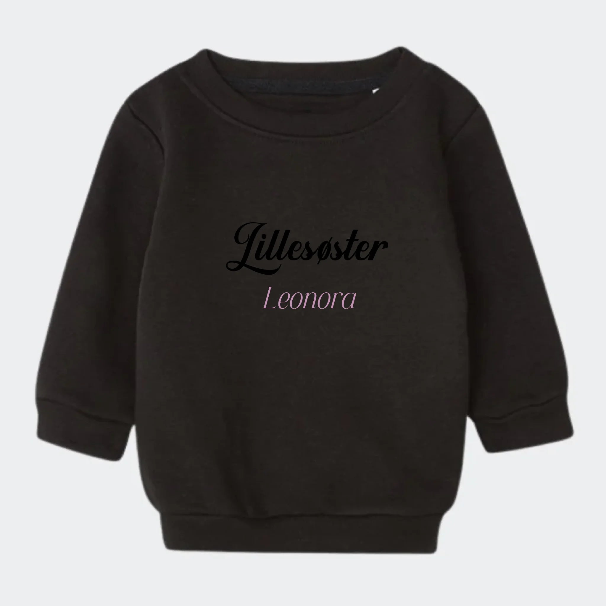 Sweatshirt til små børn – Søskende print, sort