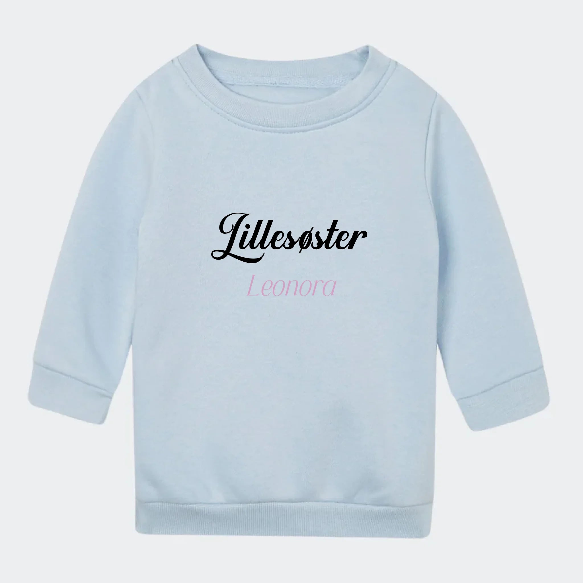 Sweatshirt til små børn – Søskende print, lyseblå