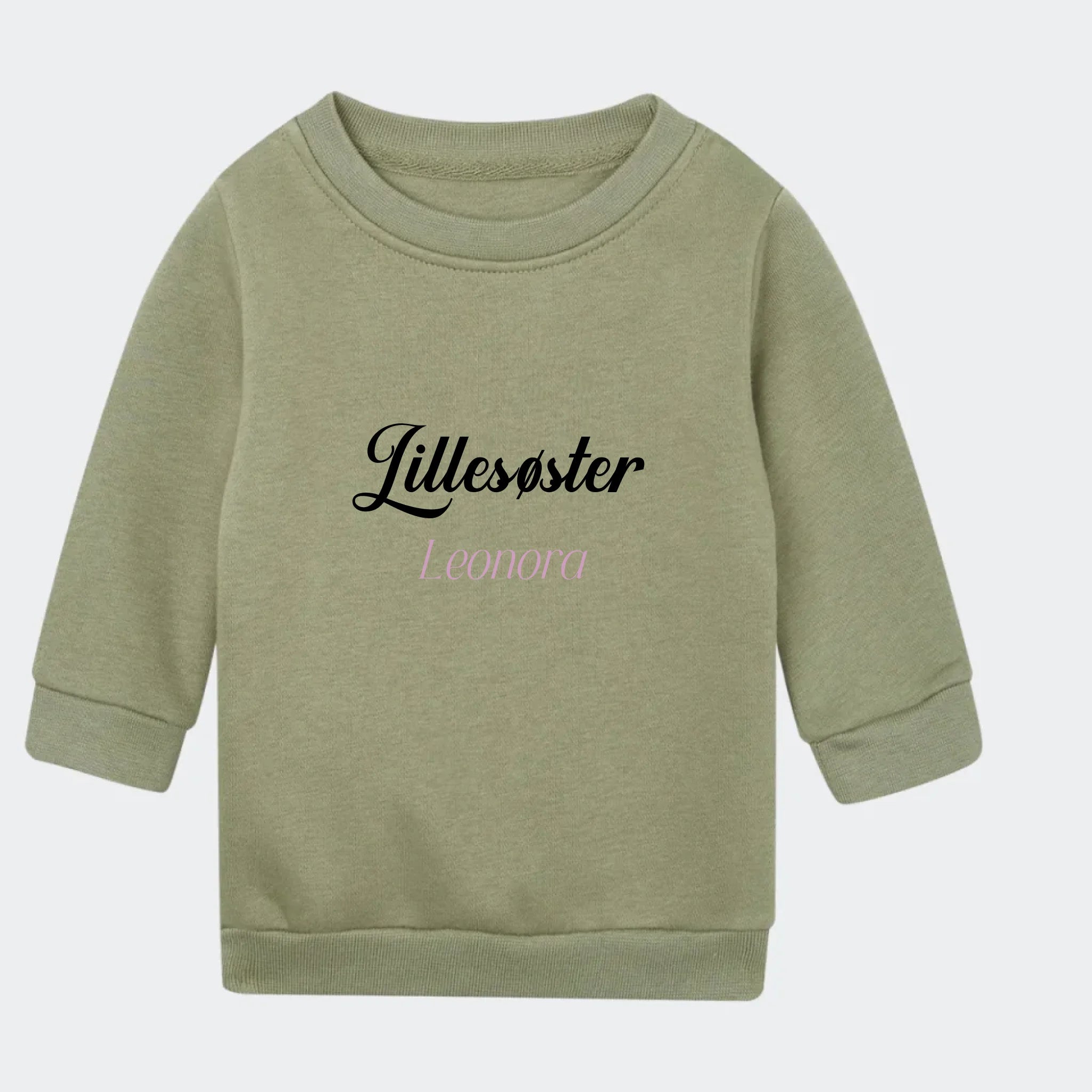 Sweatshirt til små børn – Søskende print, grøn