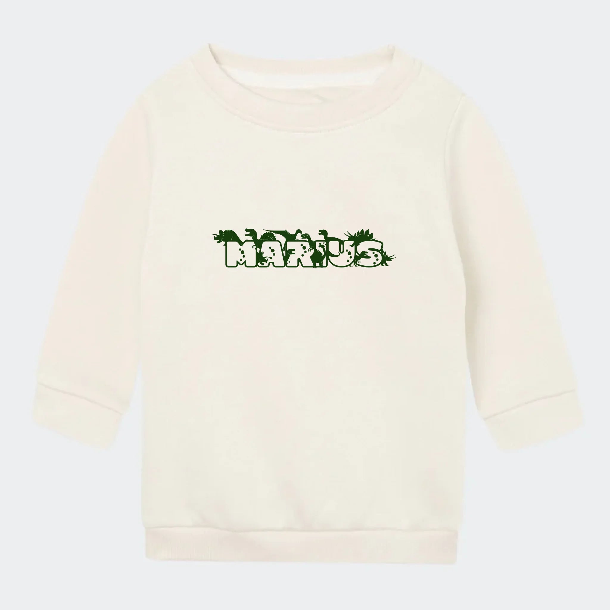 Sweatshirt til små børn – Dino skrift, natur