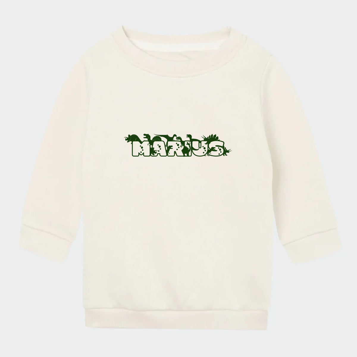 Sweatshirt til små børn – Dino skrift, natur