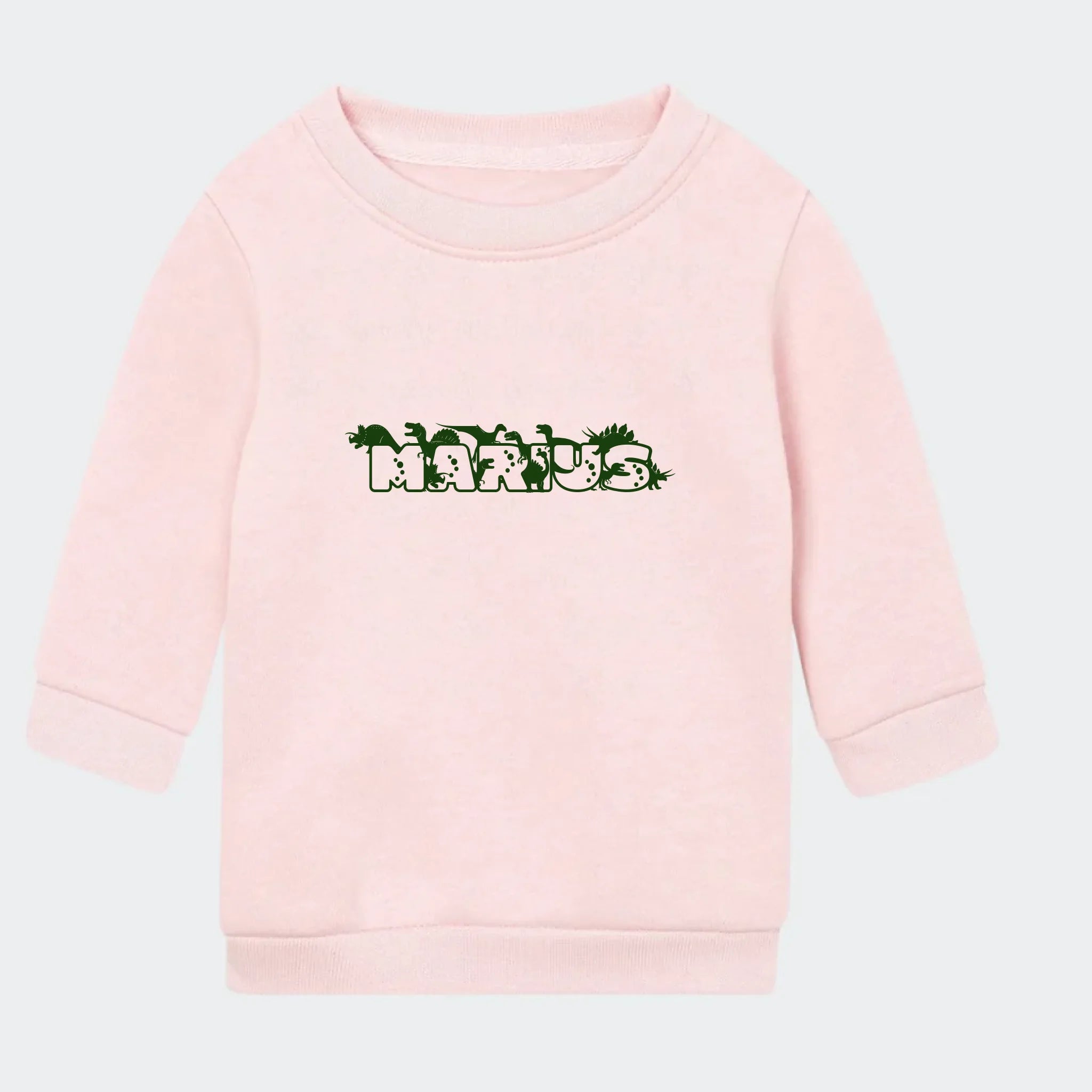 Sweatshirt til små børn – Dino skrift, lyserød
