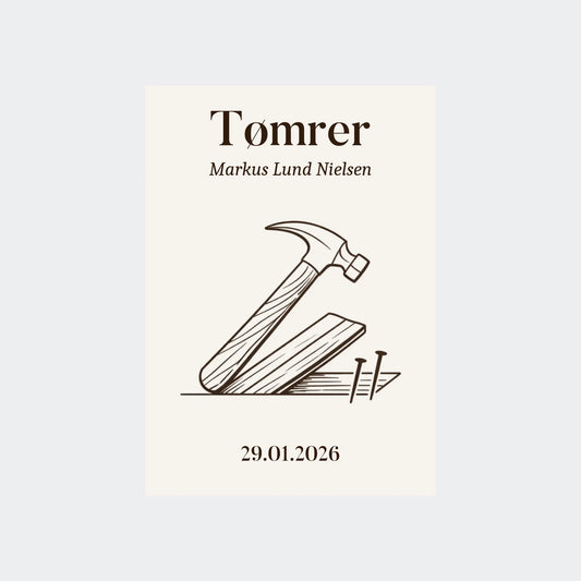 Plakat – Tømrer uddannelse, Uden ramme
