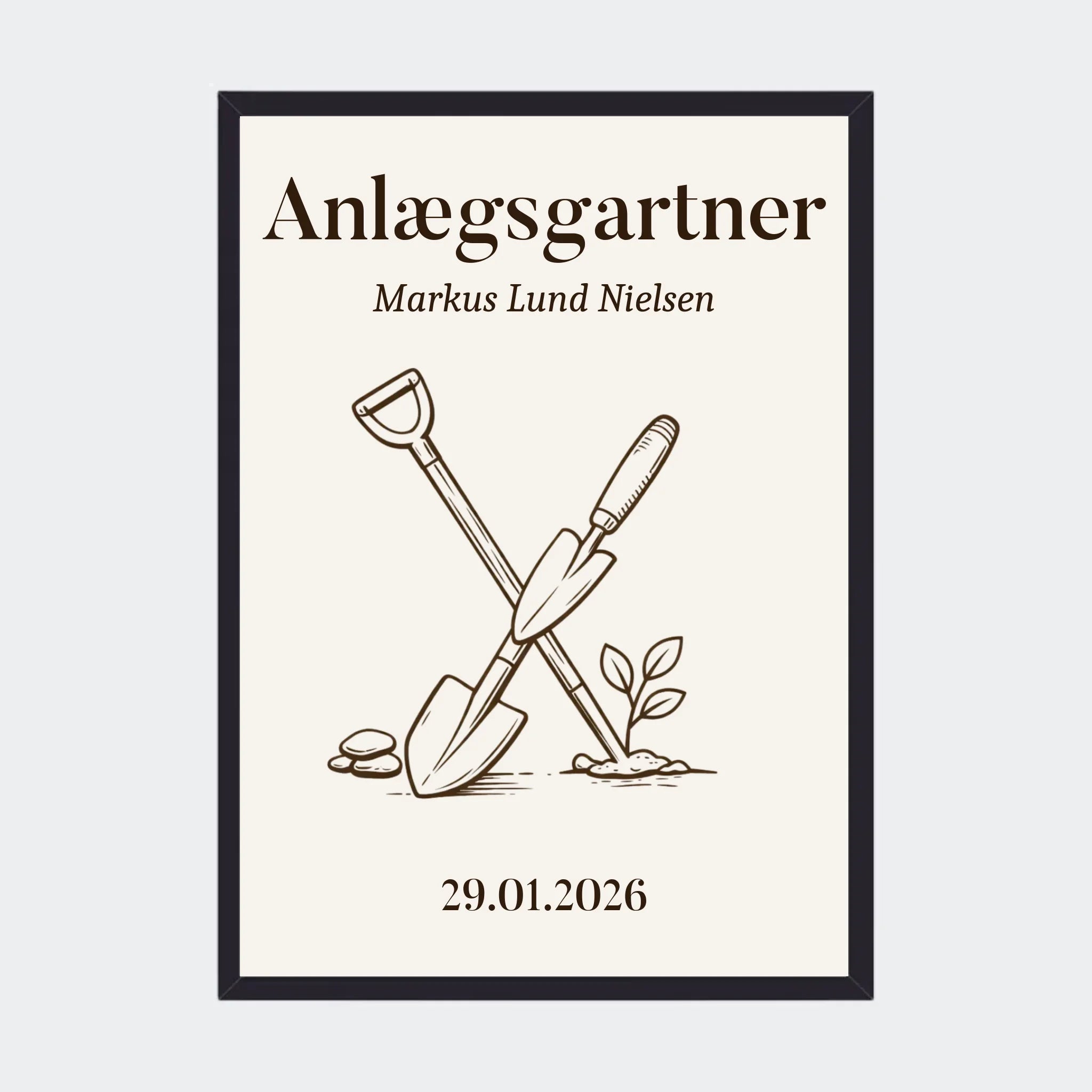 Plakat – Anlægsgartner uddannelse, A3 med sort ramme