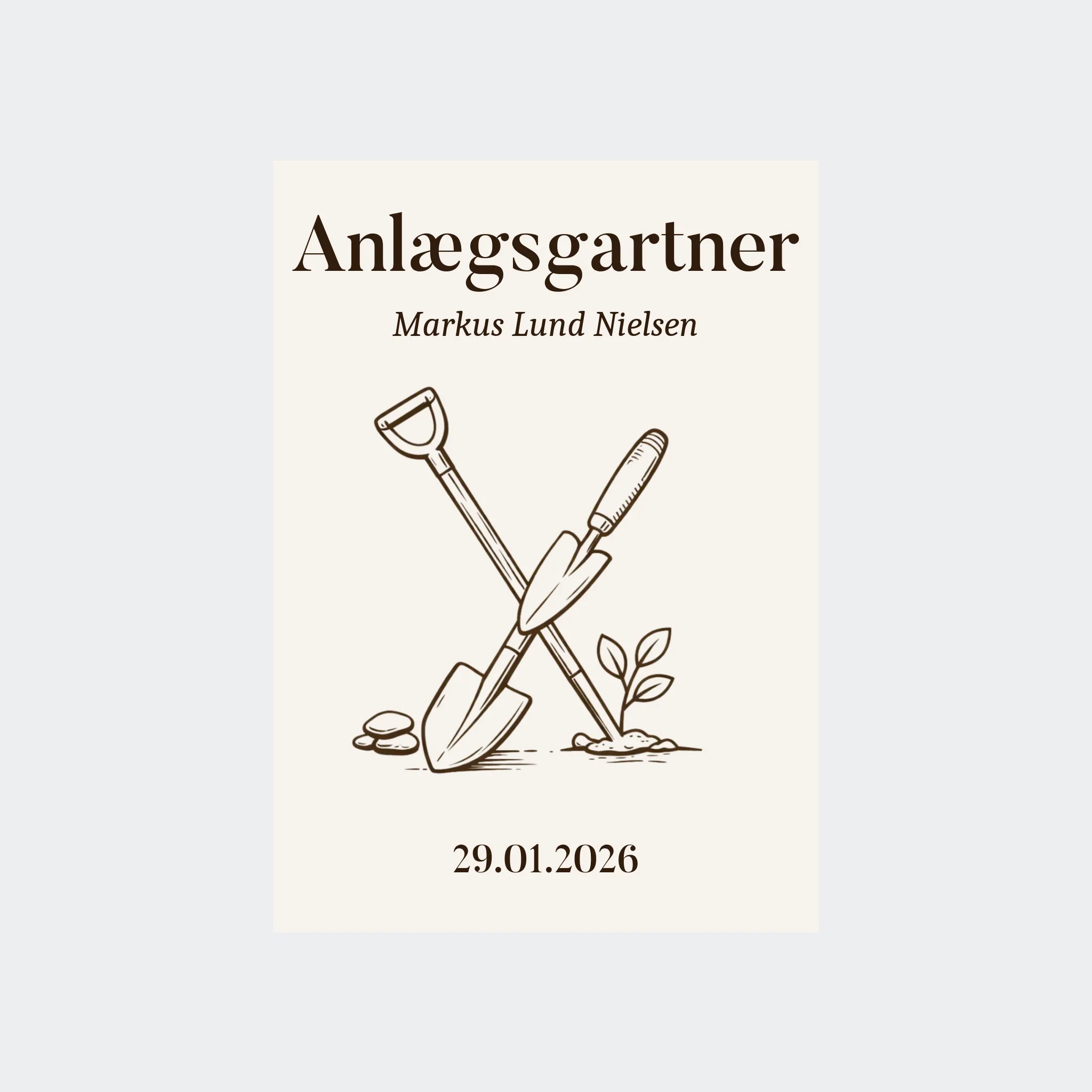 Plakat – Anlægsgartner uddannelse, Uden ramme