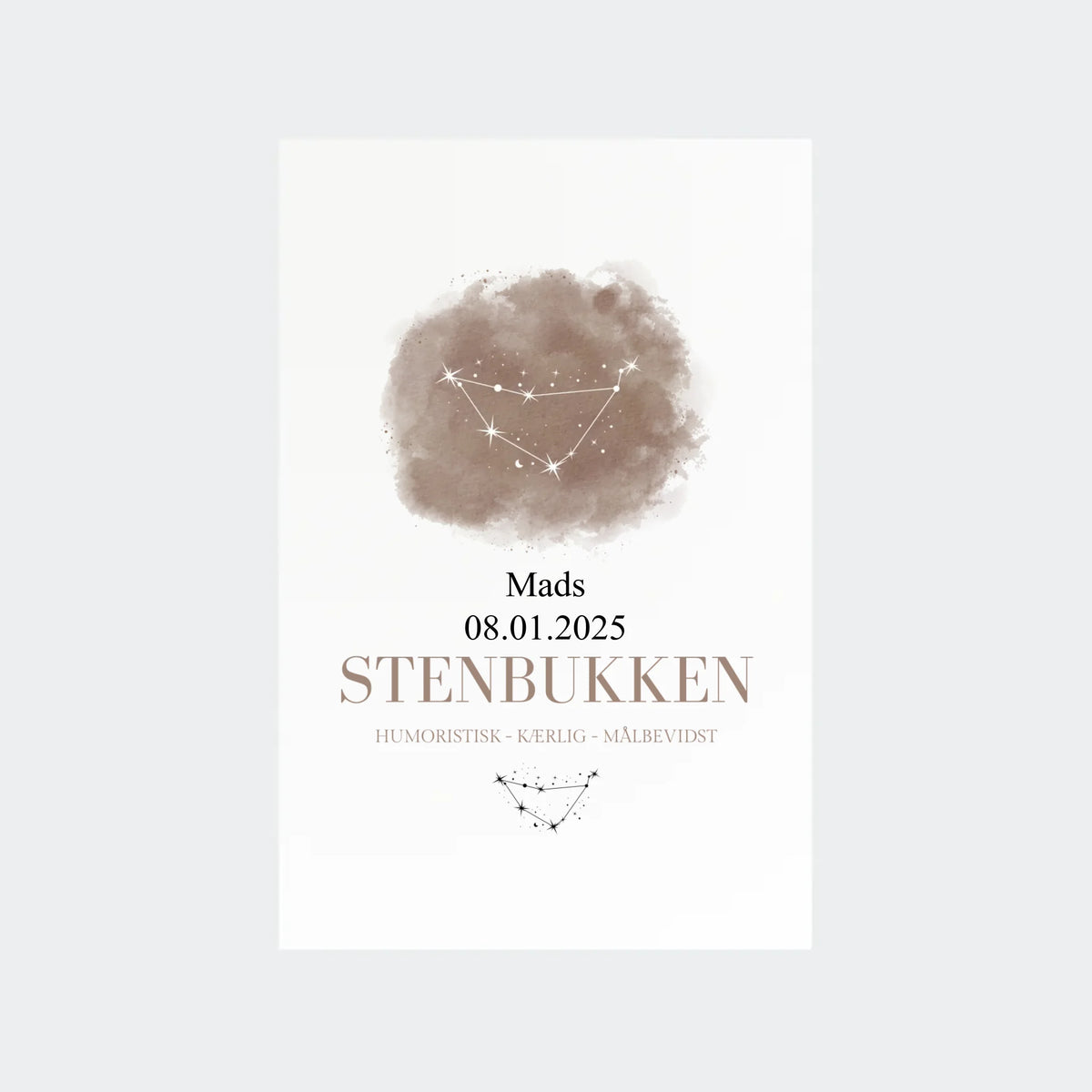 Stjernetegnsplakat – Stenbukken, 10 × 15 uden ramme
