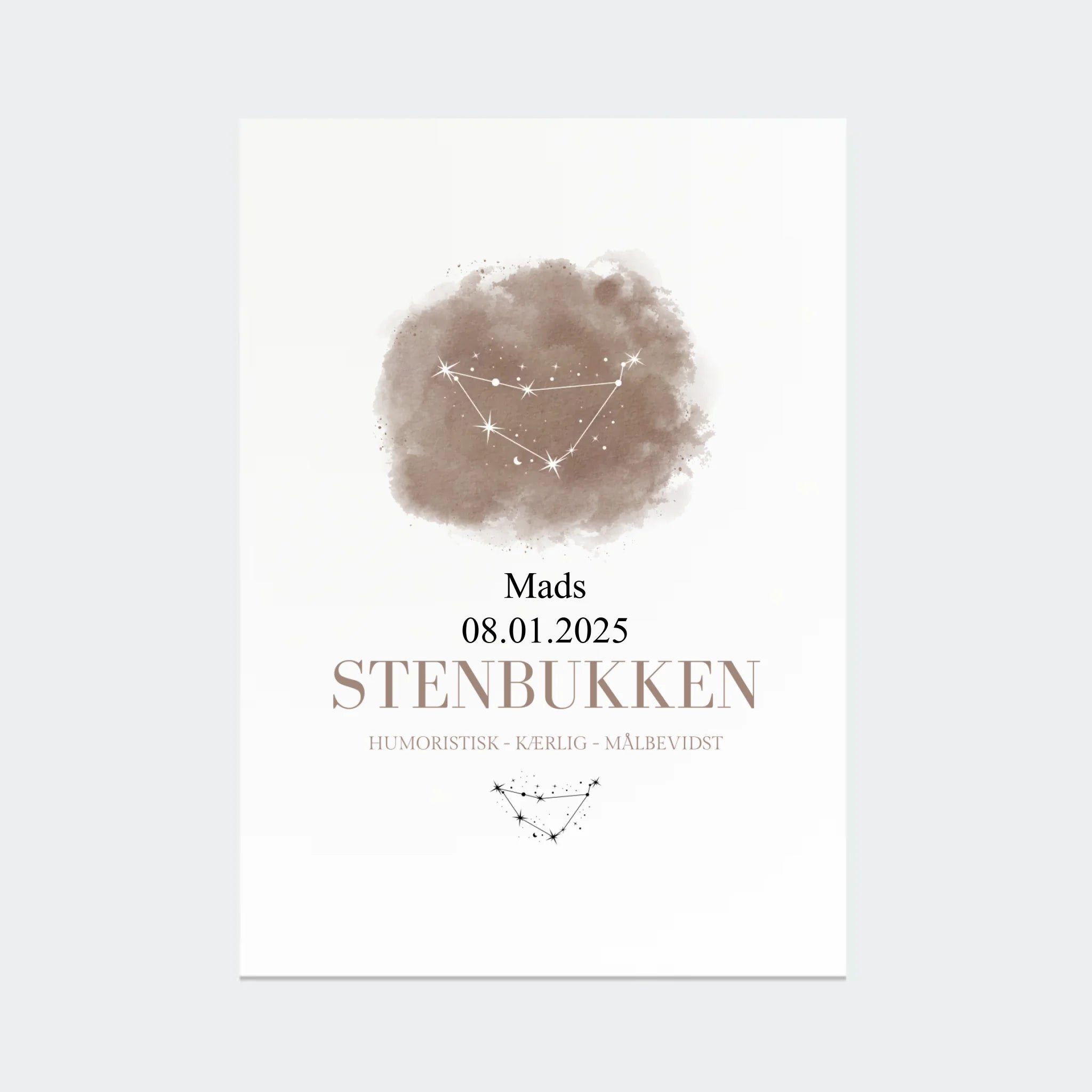 Stjernetegnsplakat – Stenbukken, A3 uden ramme
