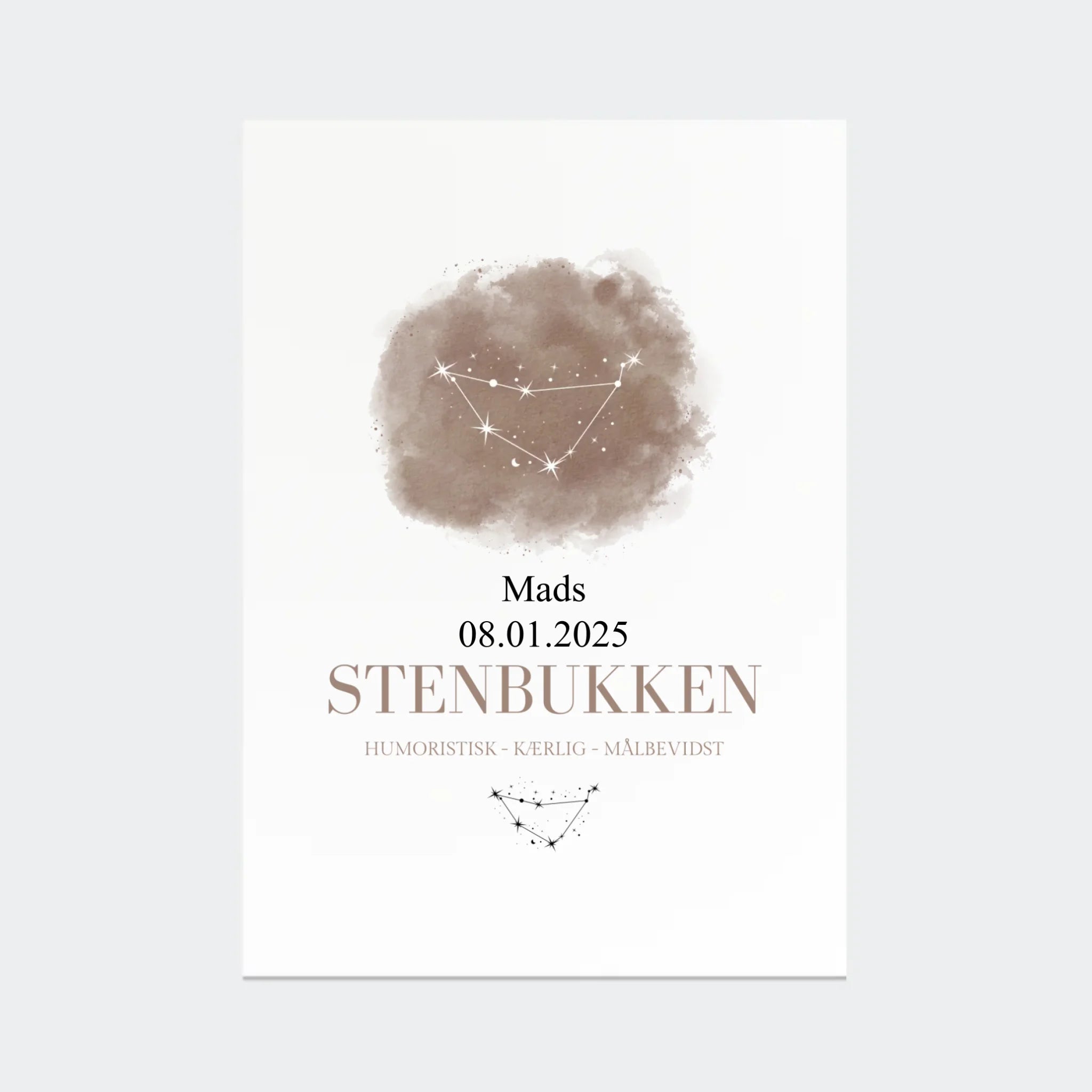 Stjernetegnsplakat – Stenbukken, A2 uden ramme