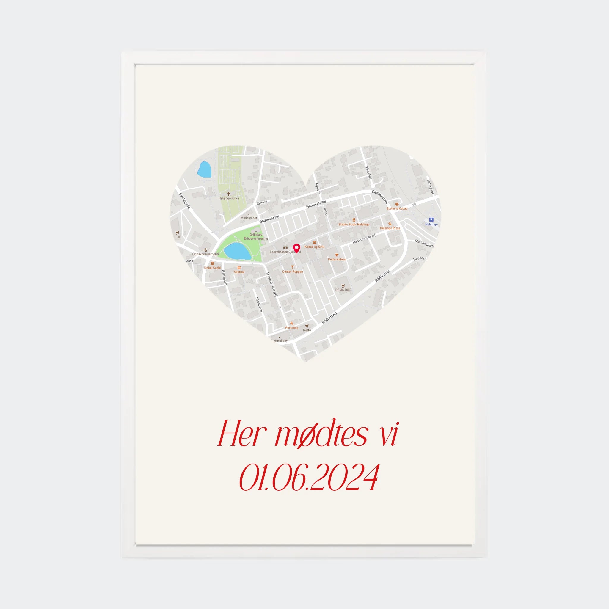 Plakat – Maps, A3 med hvid ramme