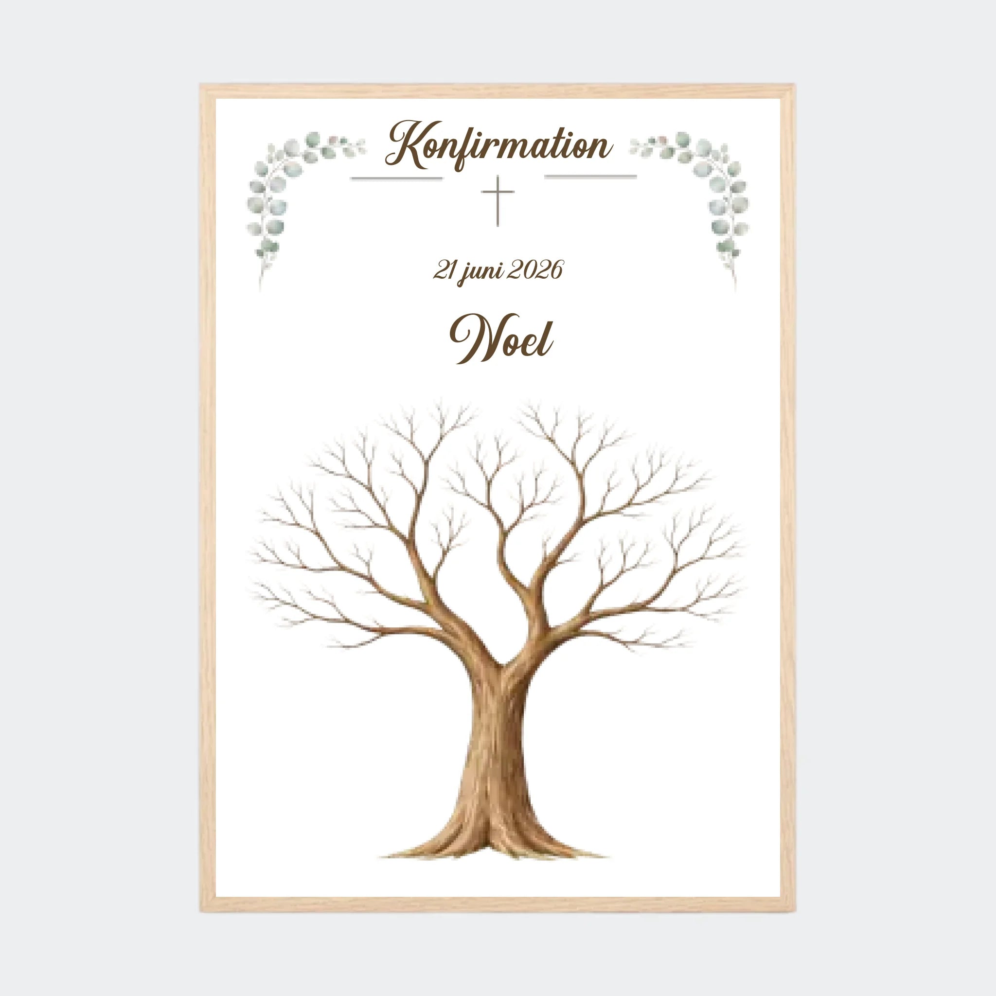 Fingeraftryk – Plakat, A3 med ramme i natur eg