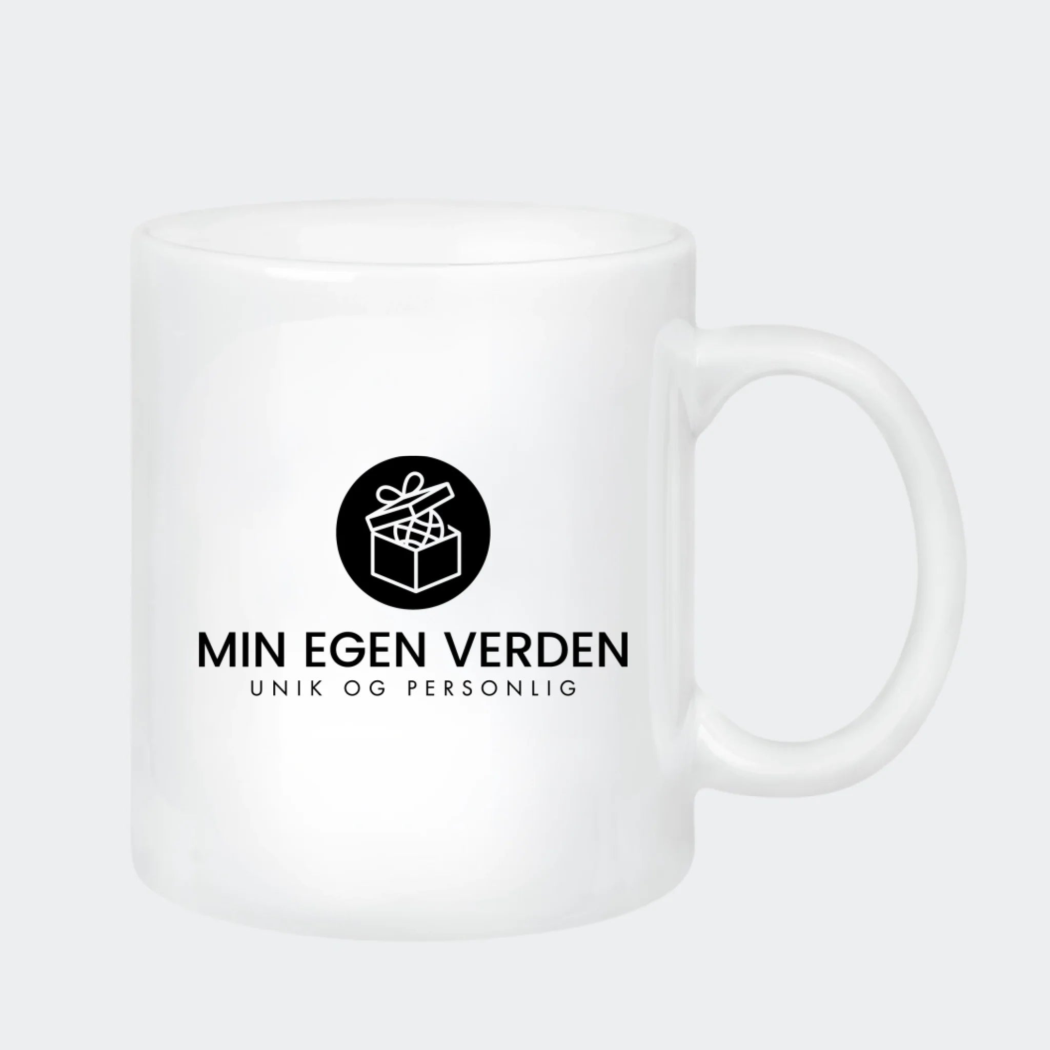 Keramikkrus – med logo, hvid, 330 ml