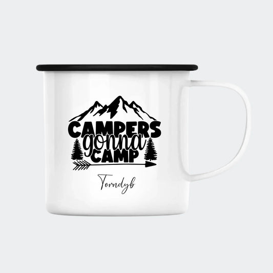 Enamel krus camping 1, hvid, 450 ml