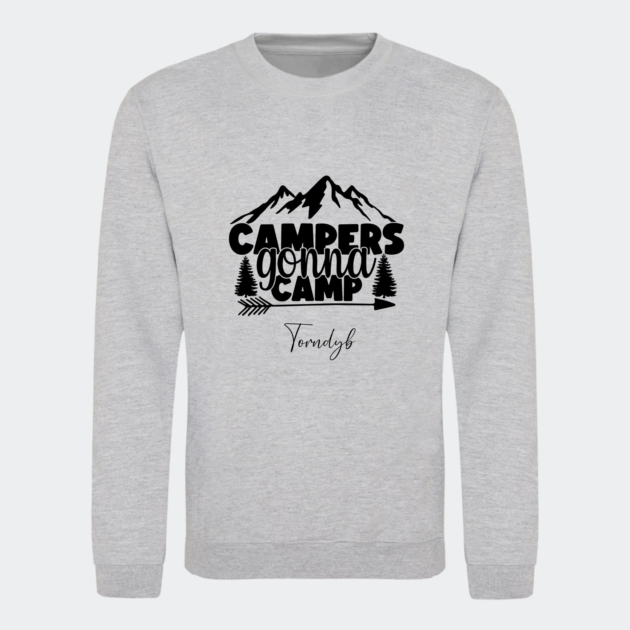 Sweatshirts Camping 3, meleret grå, set forfra