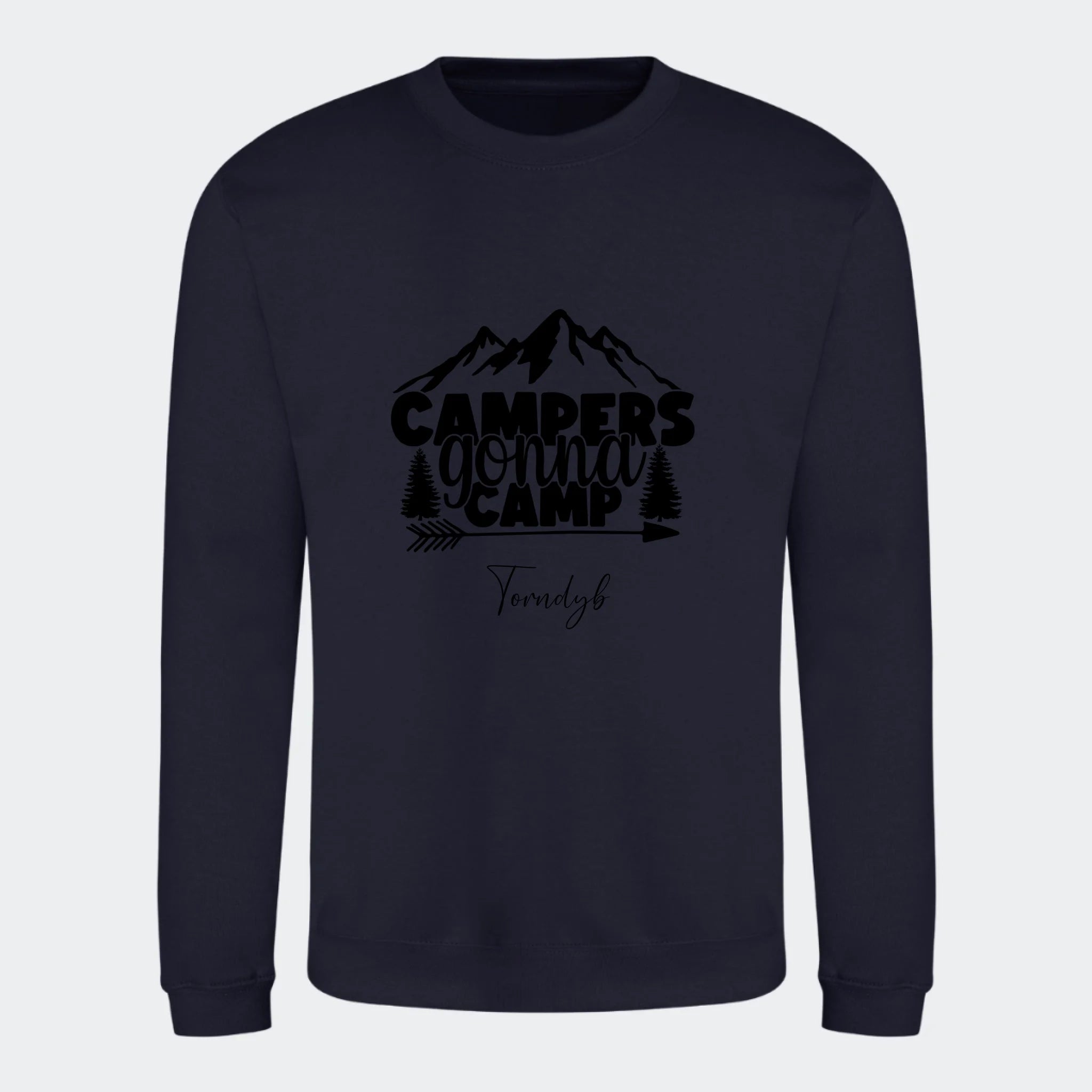 Sweatshirts Camping 3, mørkeblå, set forfra