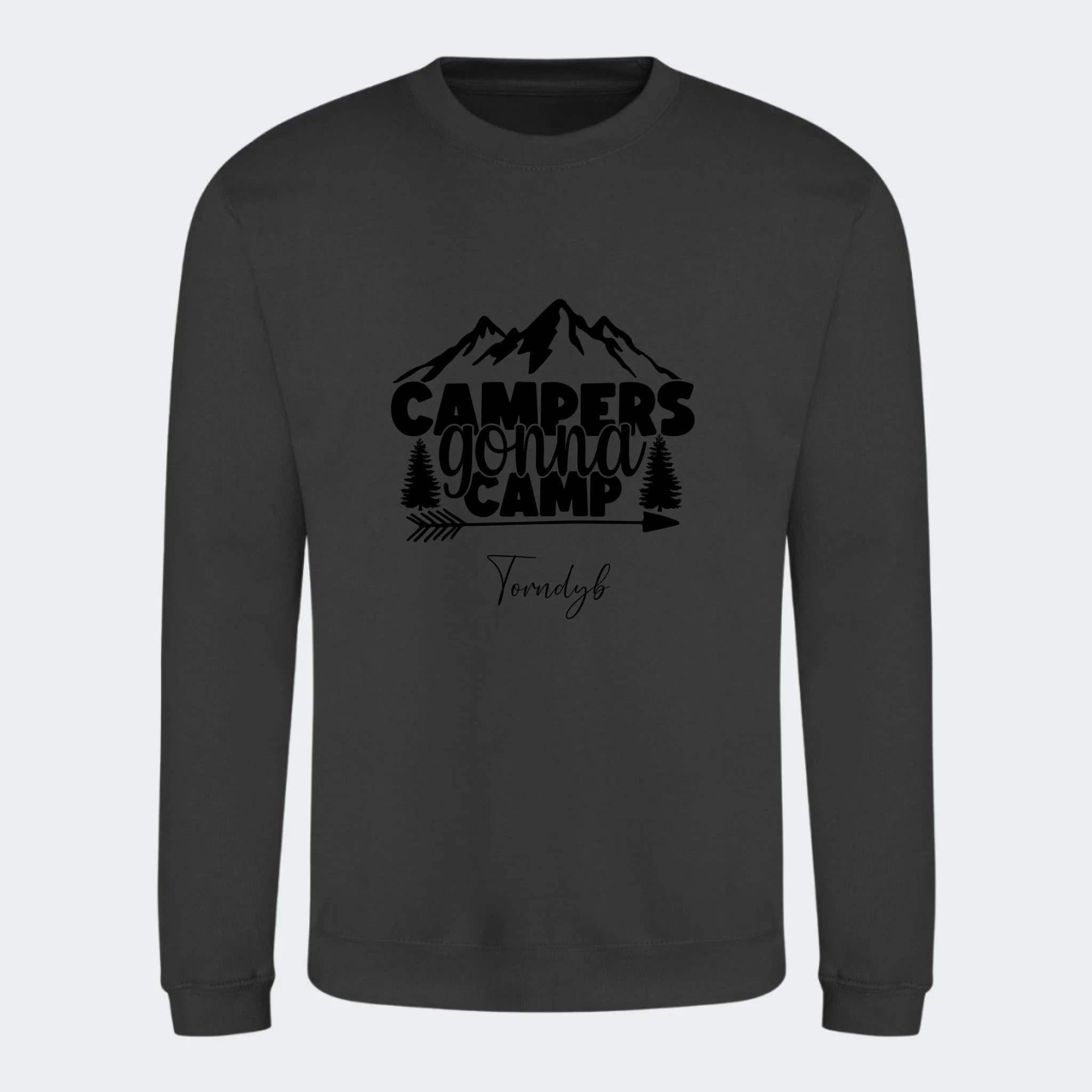 Sweatshirts Camping 3, stormgrå, set forfra
