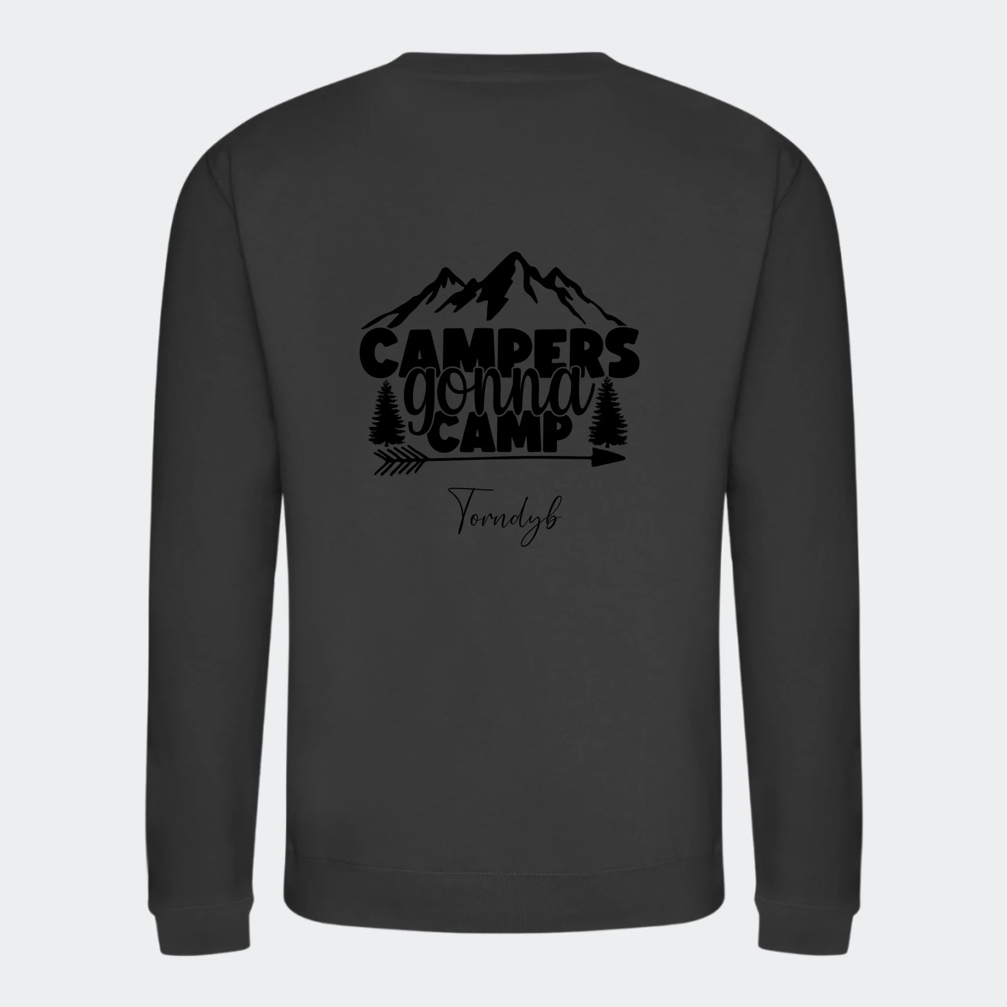Sweatshirts Camping 3, stormgrå, set bagfra