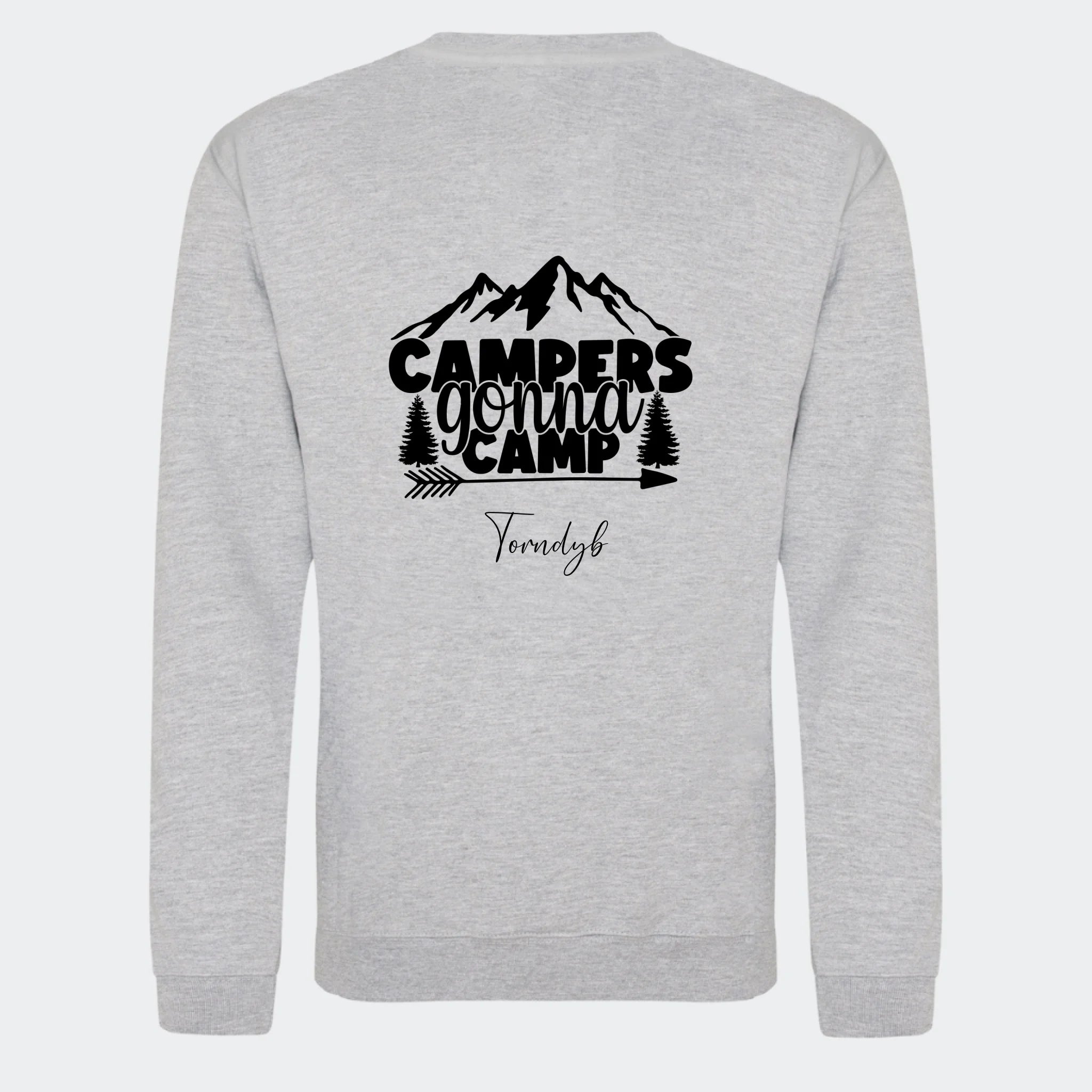 Sweatshirts Camping 3, meleret grå, set bagfra