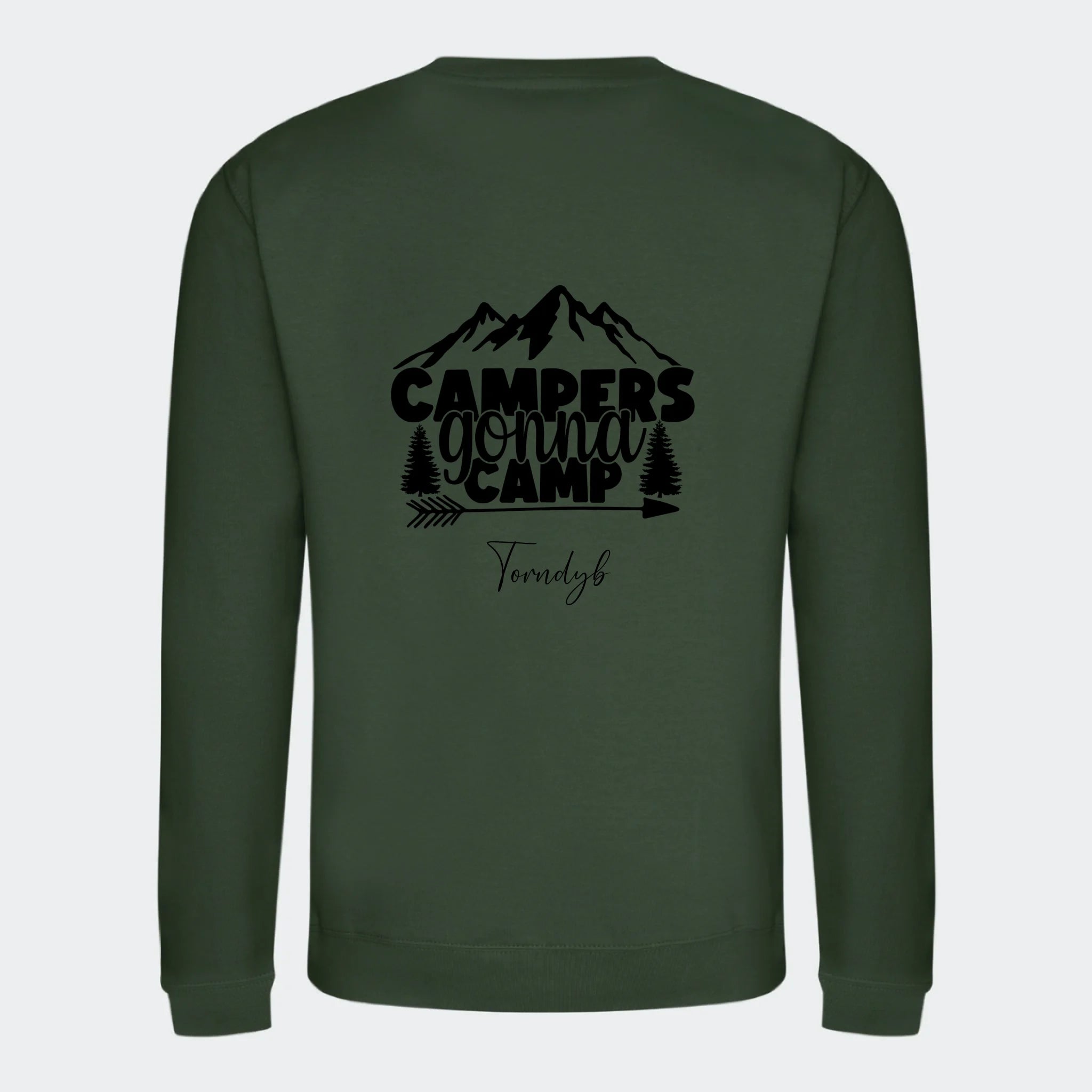 Sweatshirts Camping 3, skovgrøn, set bagfra