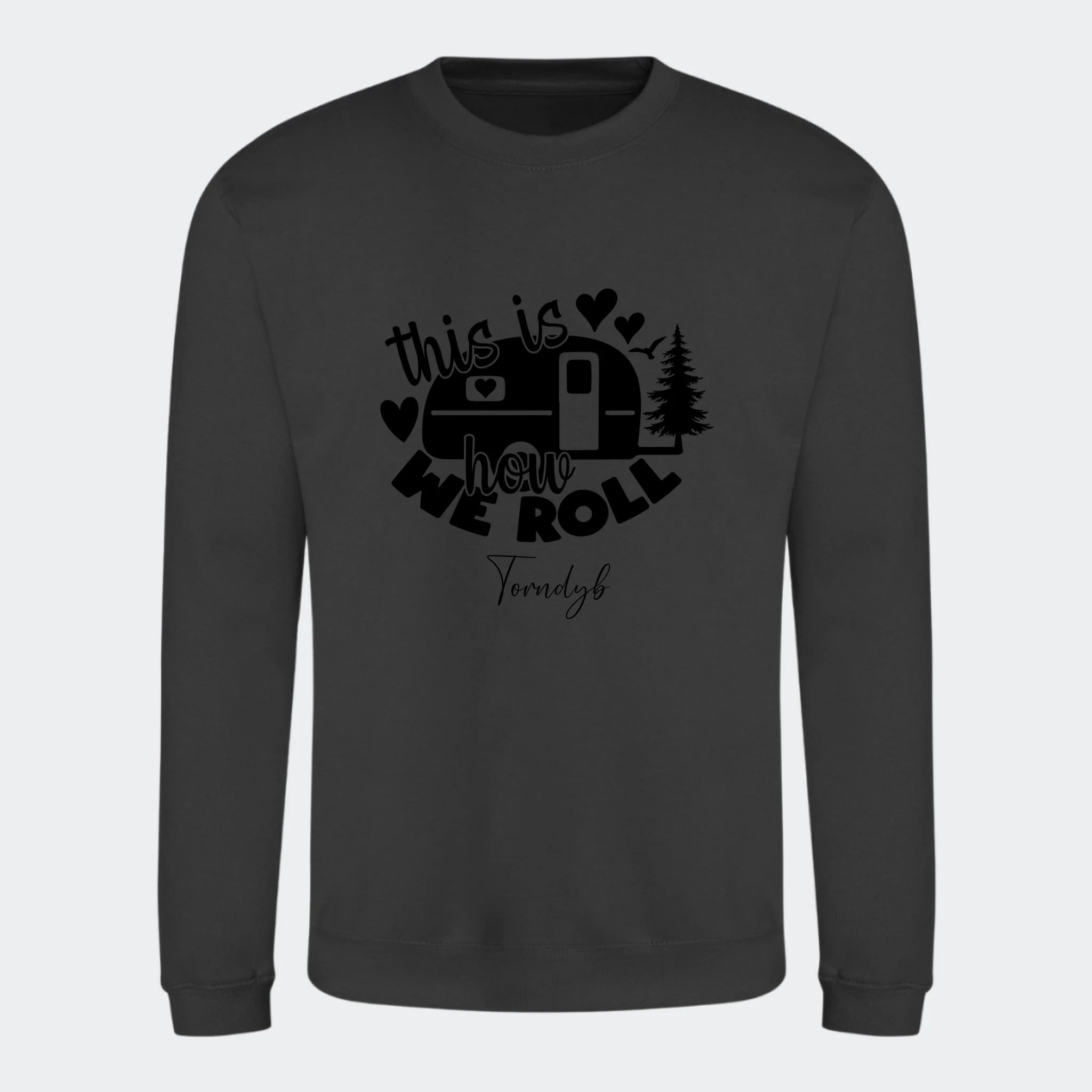 Sweatshirts Camping 2, stormgrå, set forfra