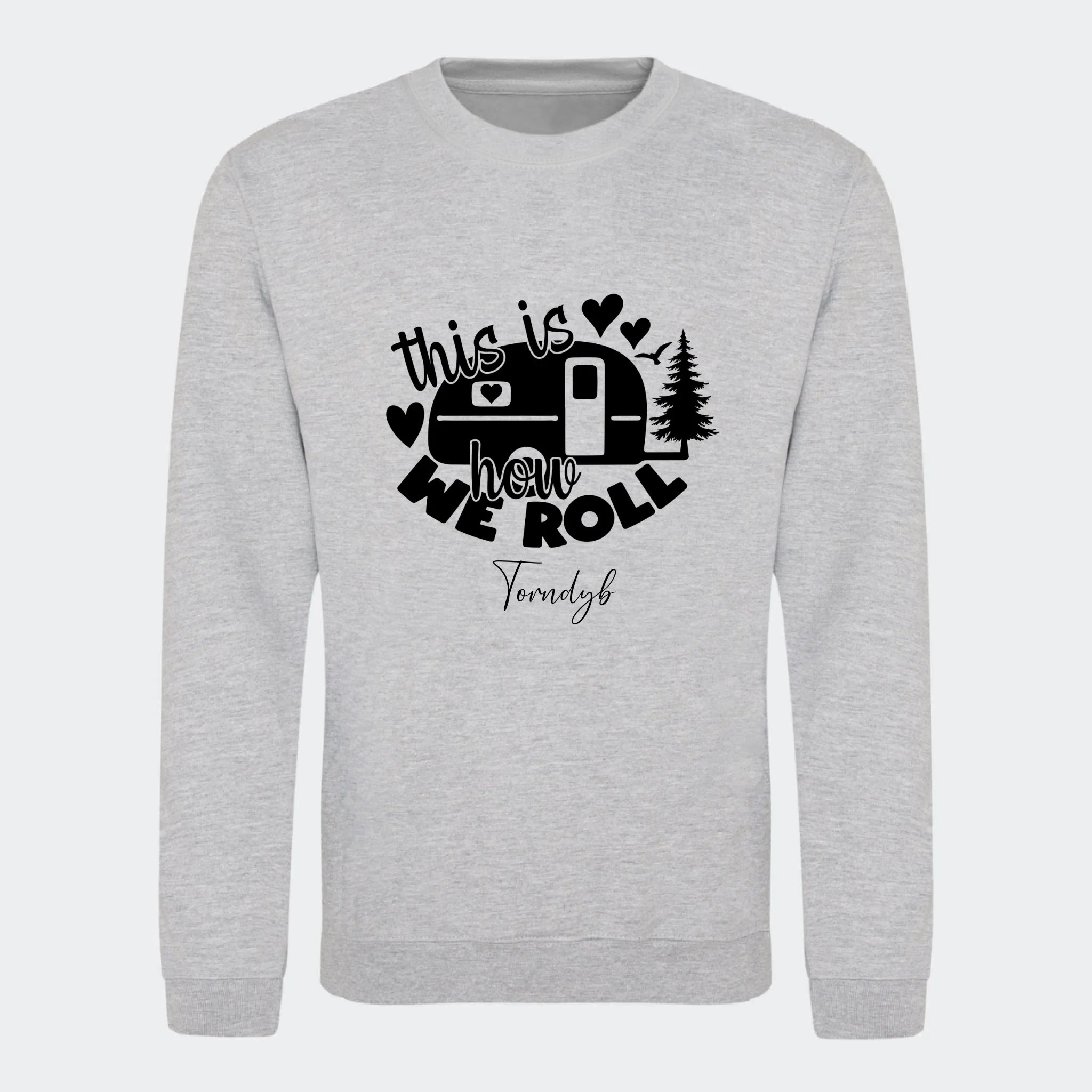 Sweatshirts Camping 2, meleret grå, set forfra