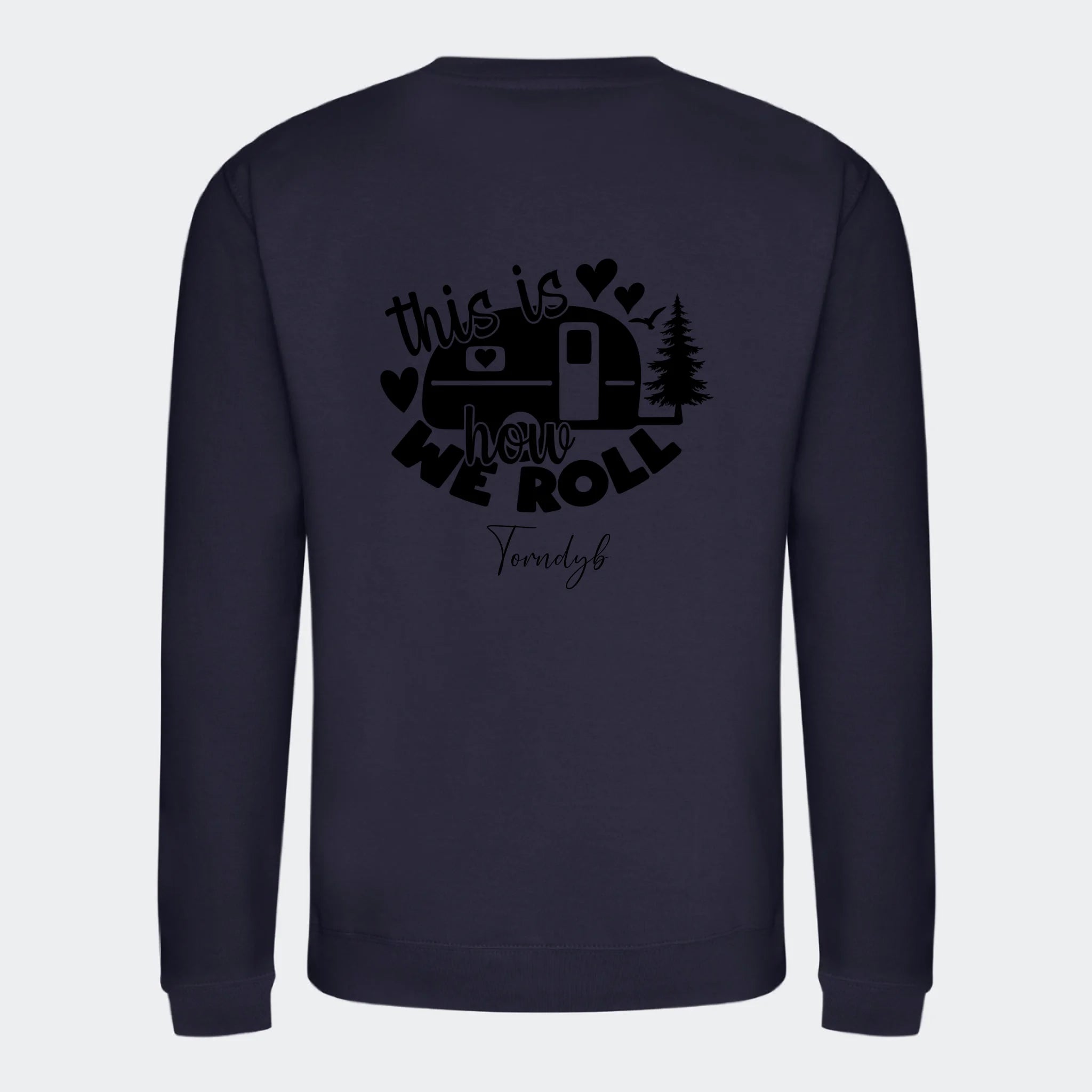 Sweatshirts Camping 2, mørkeblå, set bagfra