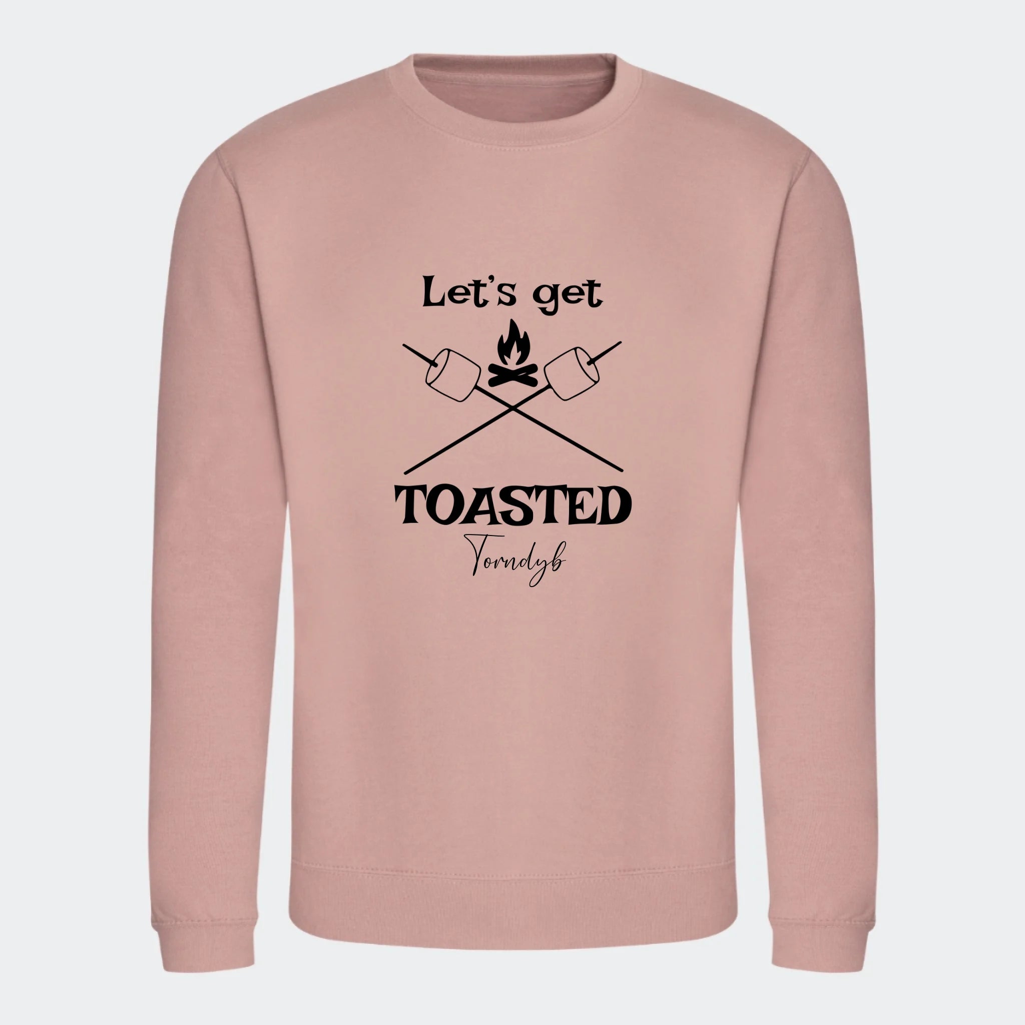 Sweatshirts camping, støvet rosa, set forfra