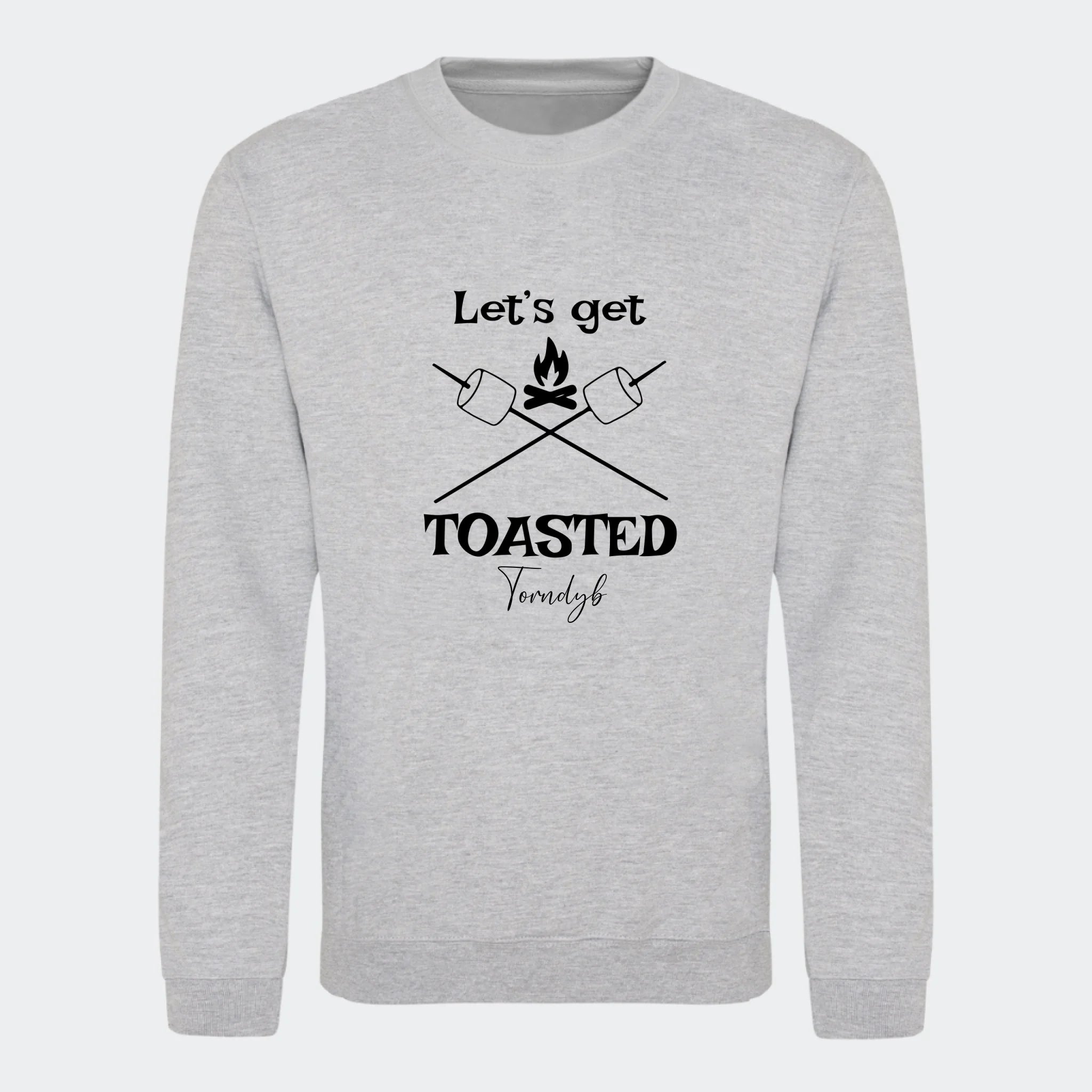 Sweatshirts camping, meleret grå, set forfra