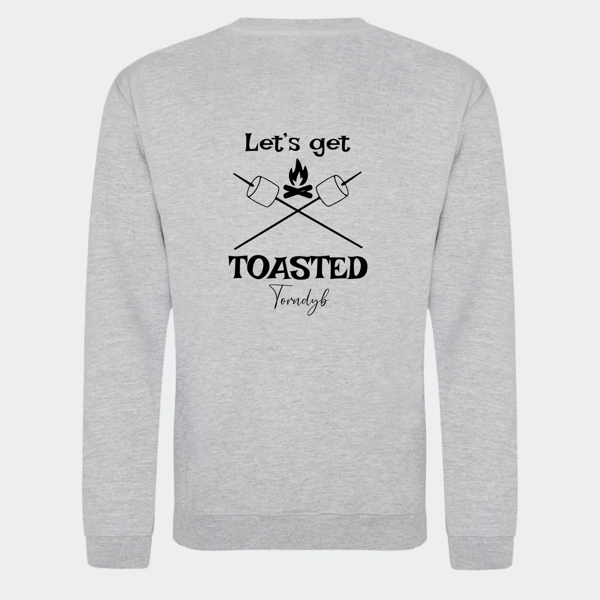 Sweatshirts camping, meleret grå, set bagfra