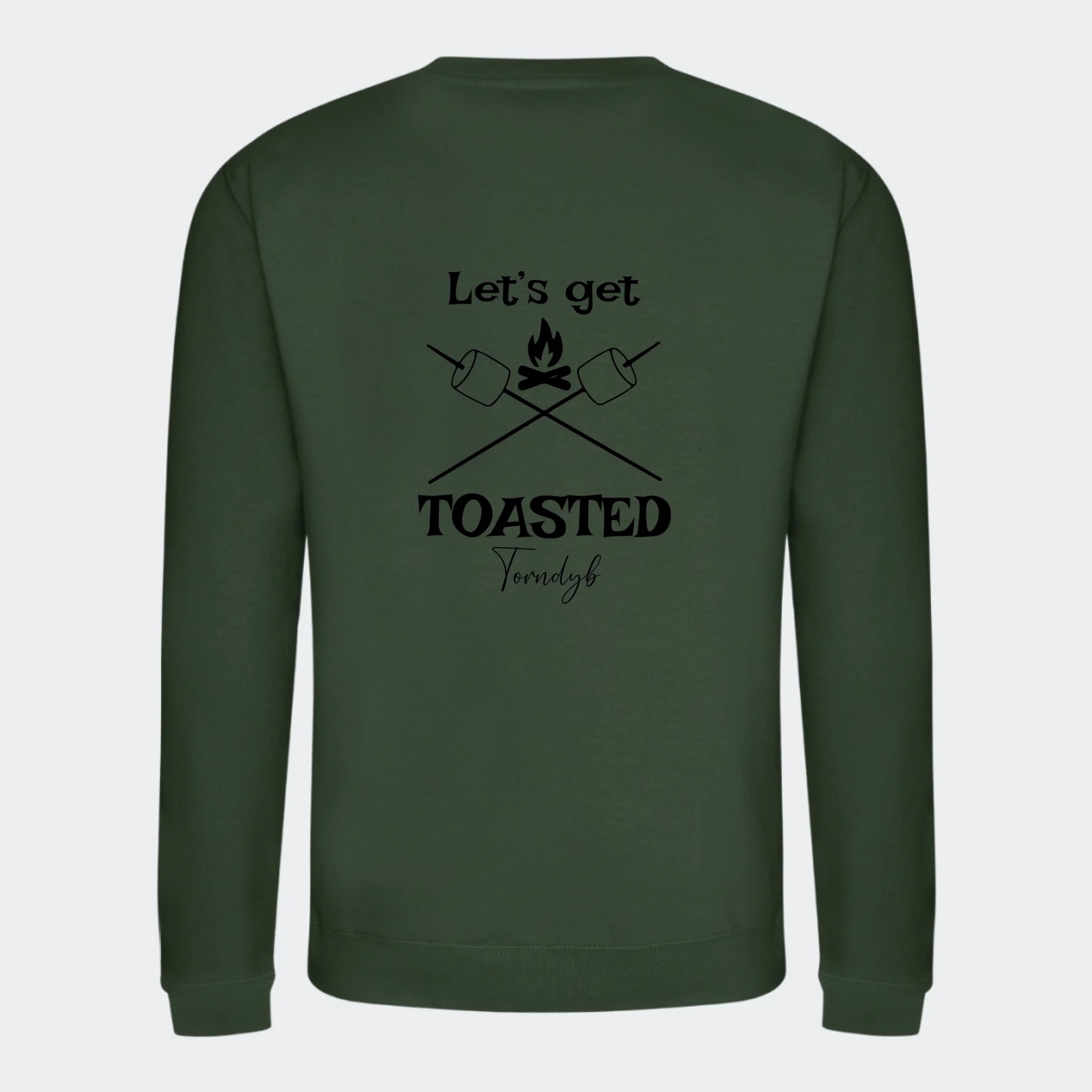 Sweatshirts camping, skovgrøn, set bagfra