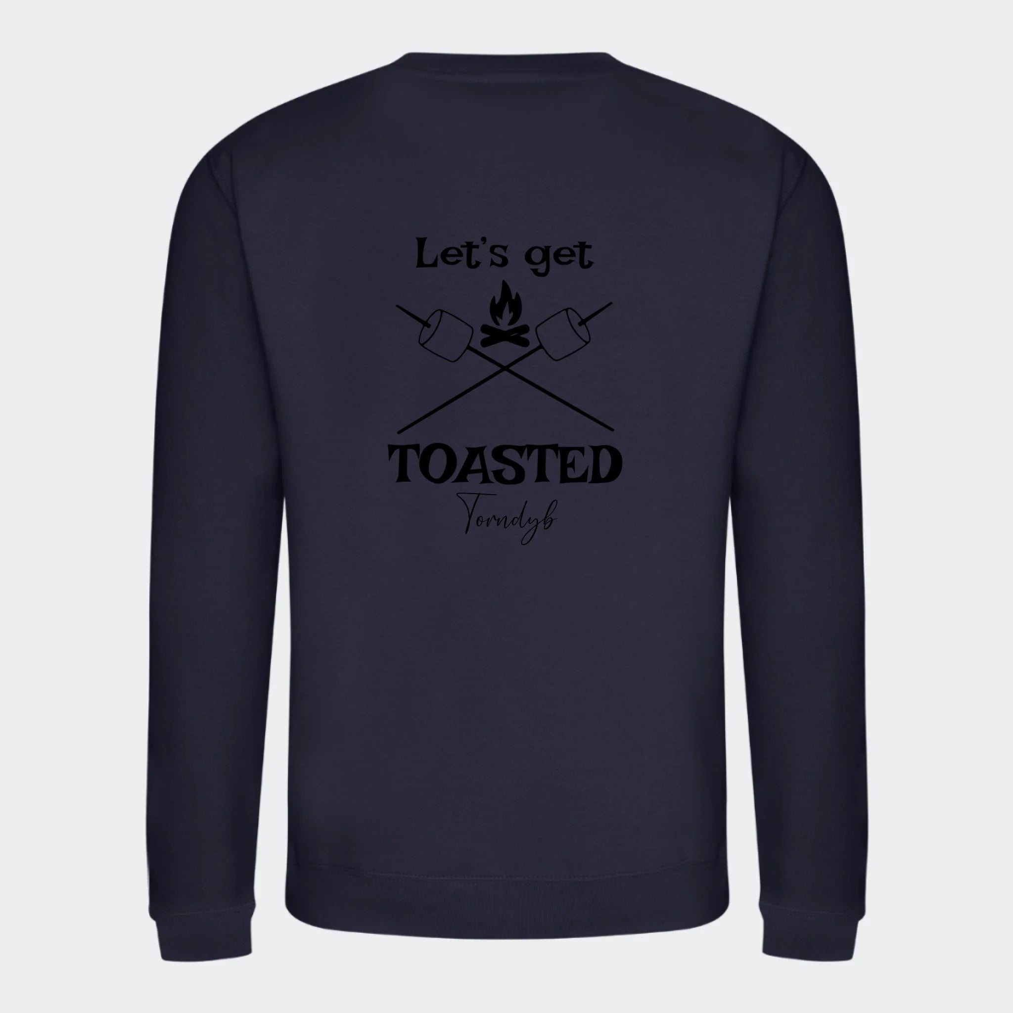 Sweatshirts camping, mørkeblå, set bagfra