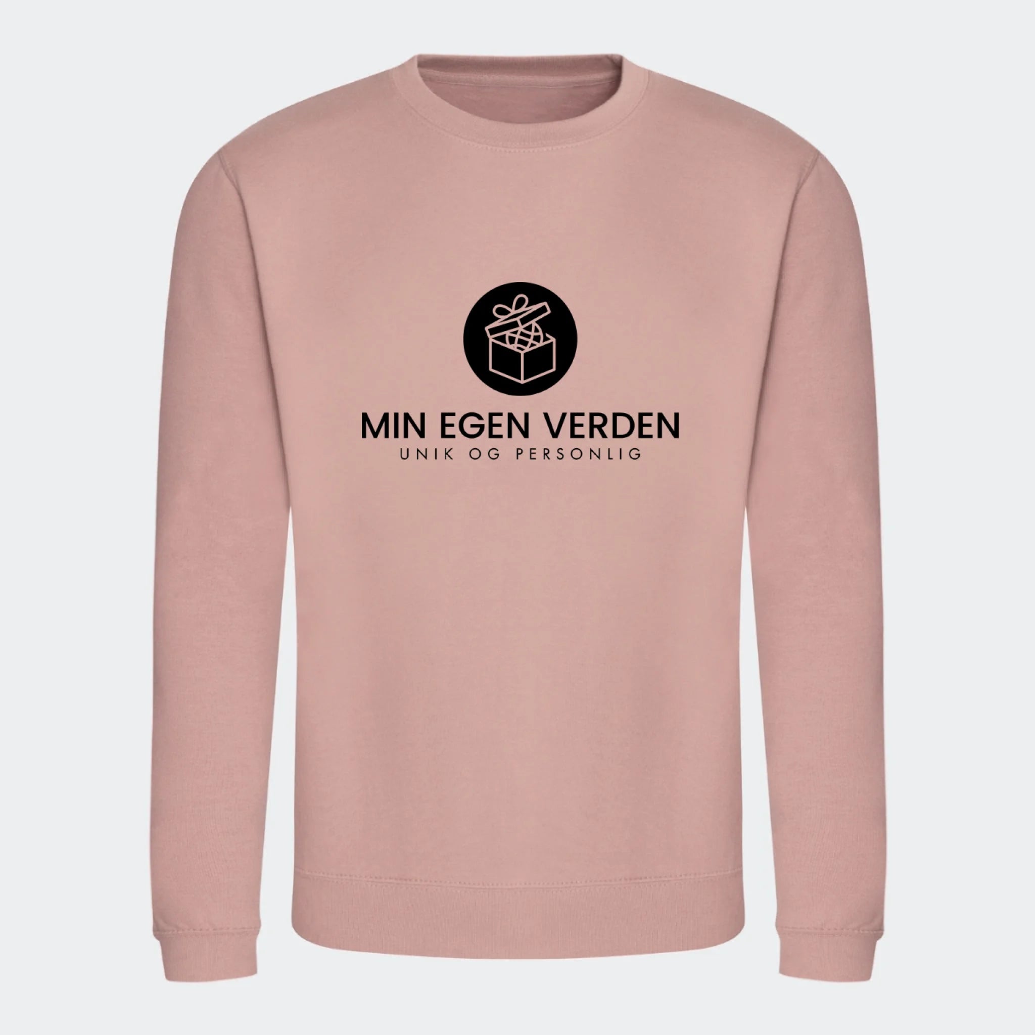 Sweat-shirt med firmalogo, støvet rosa, set forfra