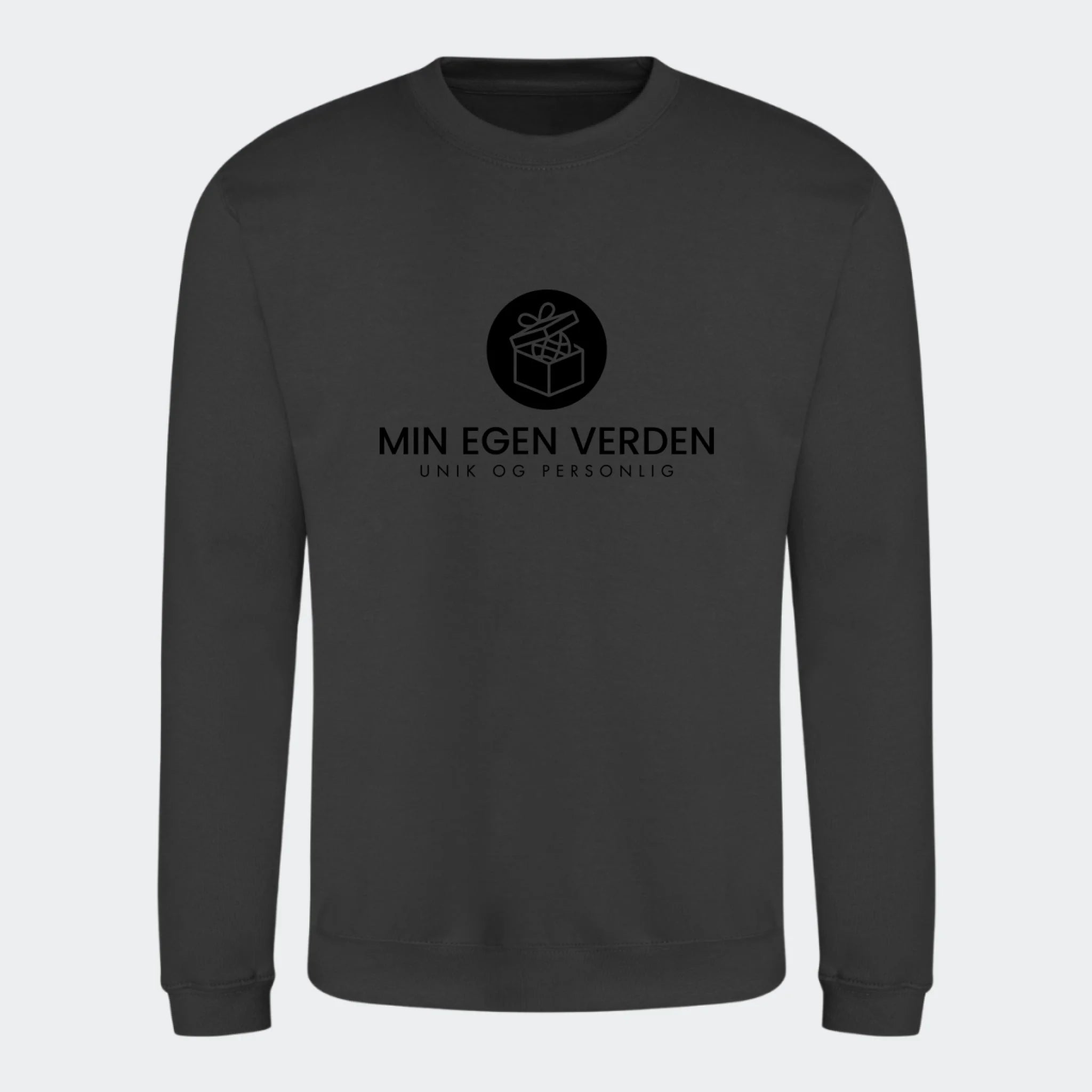 Sweat-shirt med firmalogo, stormgrå, set forfra
