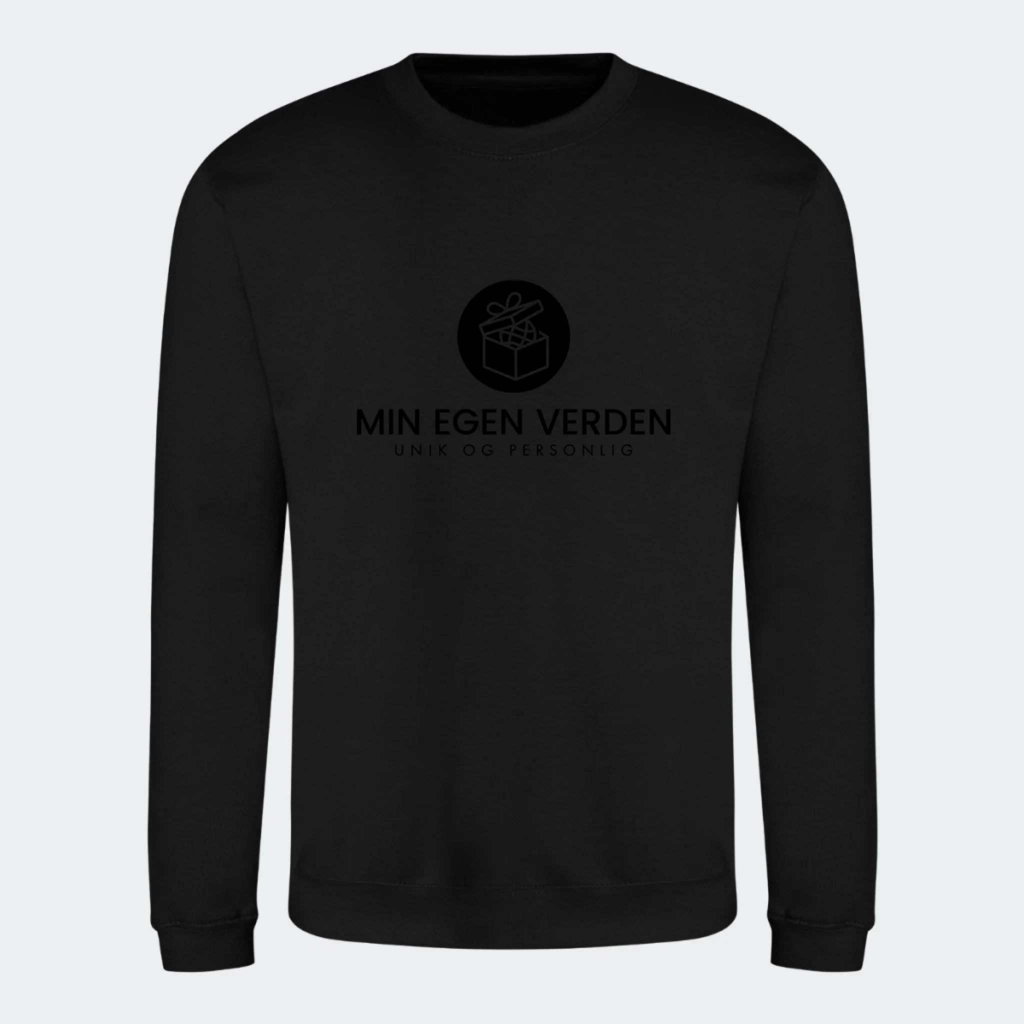 Sweat-shirt med firmalogo, sort, set forfra