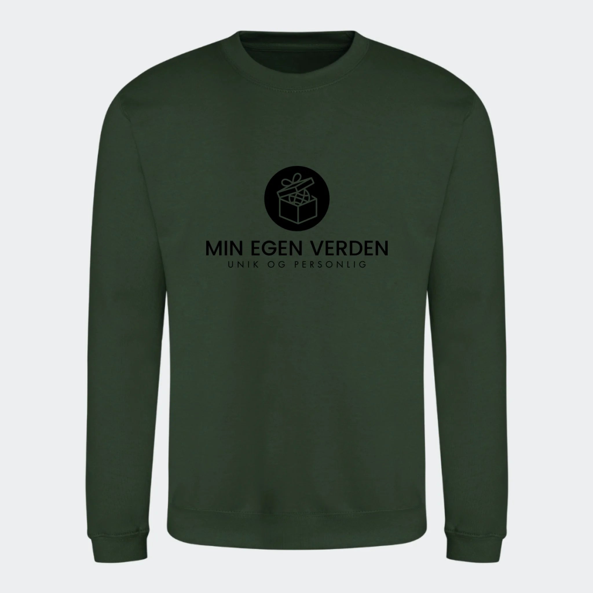 Sweat-shirt med firmalogo, skovgrøn, set forfra