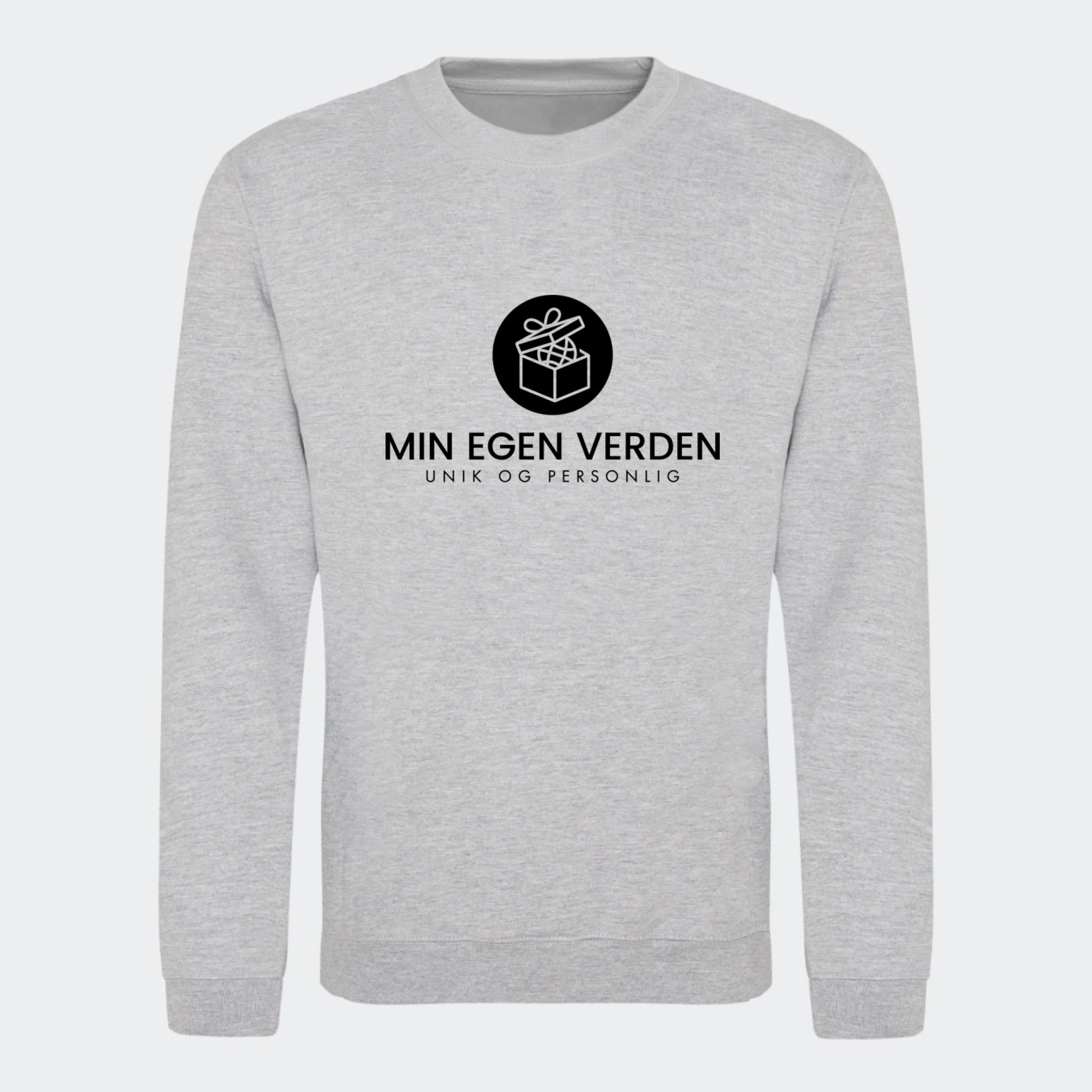 Sweat-shirt med firmalogo, meleret grå, set forfra