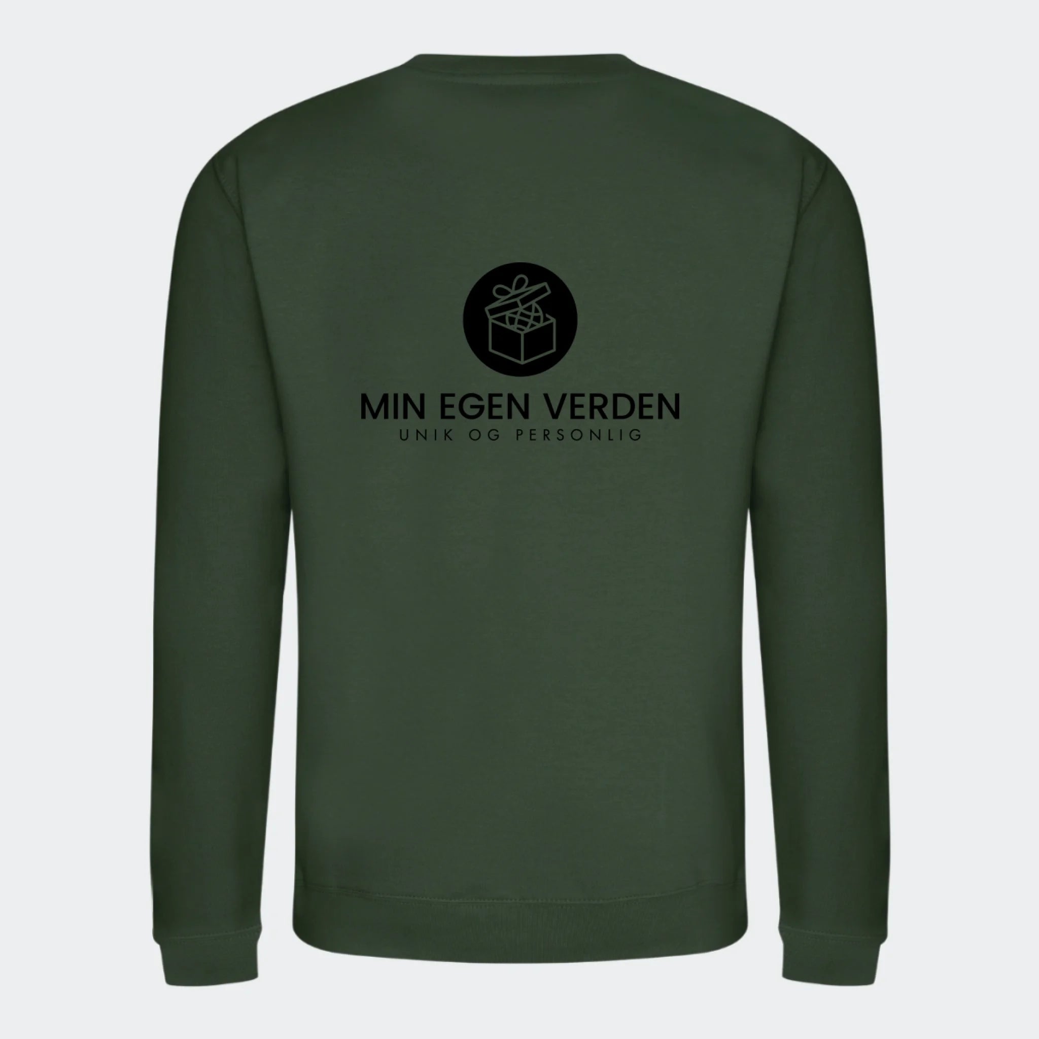Sweat-shirt med firmalogo, skovgrøn, set bagfra