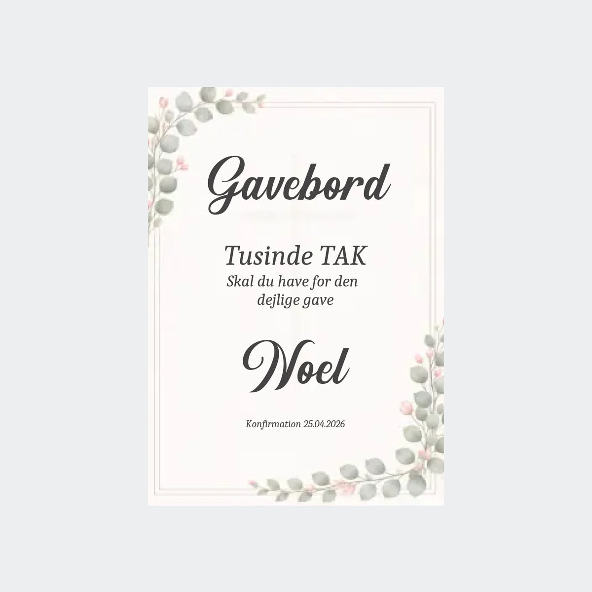 Plakat – Gavebord skilt, Uden ramme