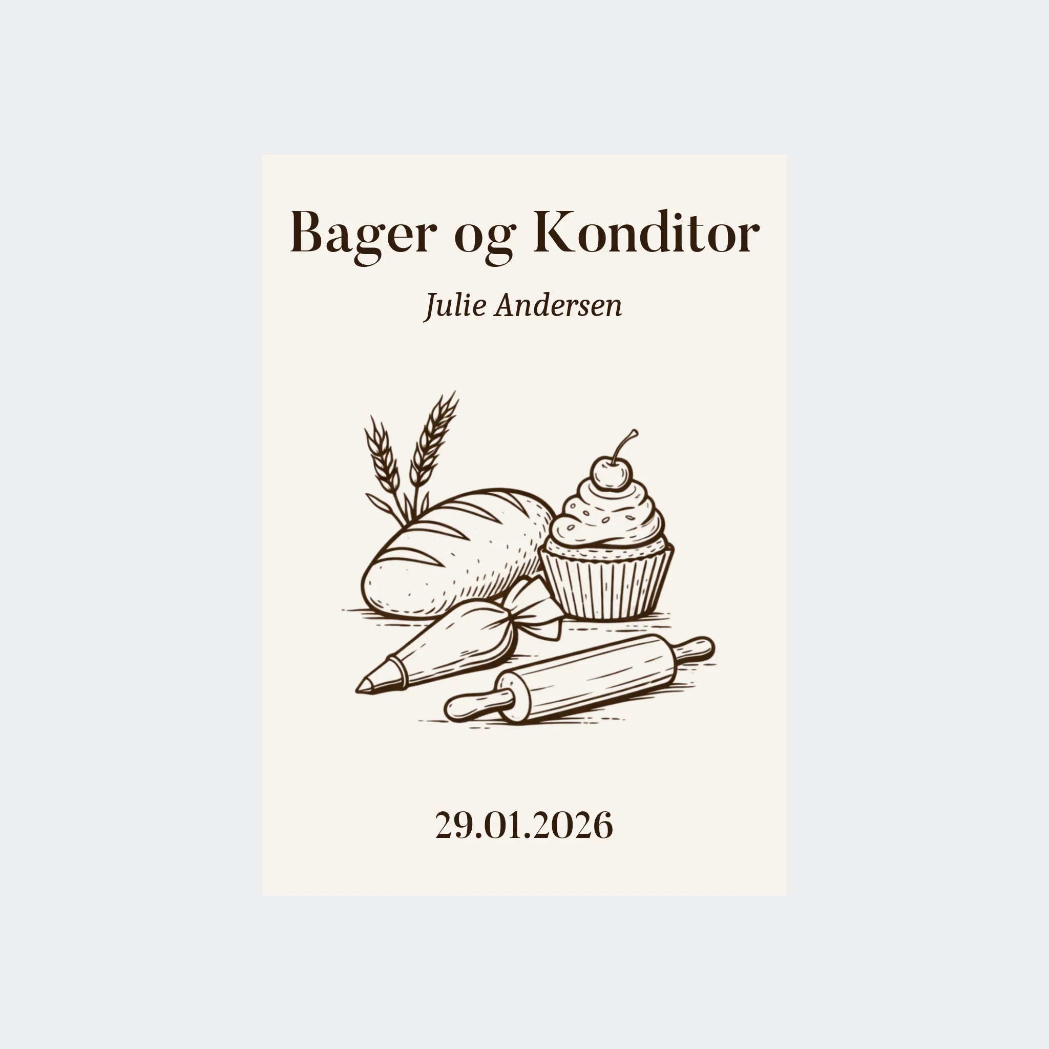 Plakat – Bager og Konditor uddannelse, Uden ramme