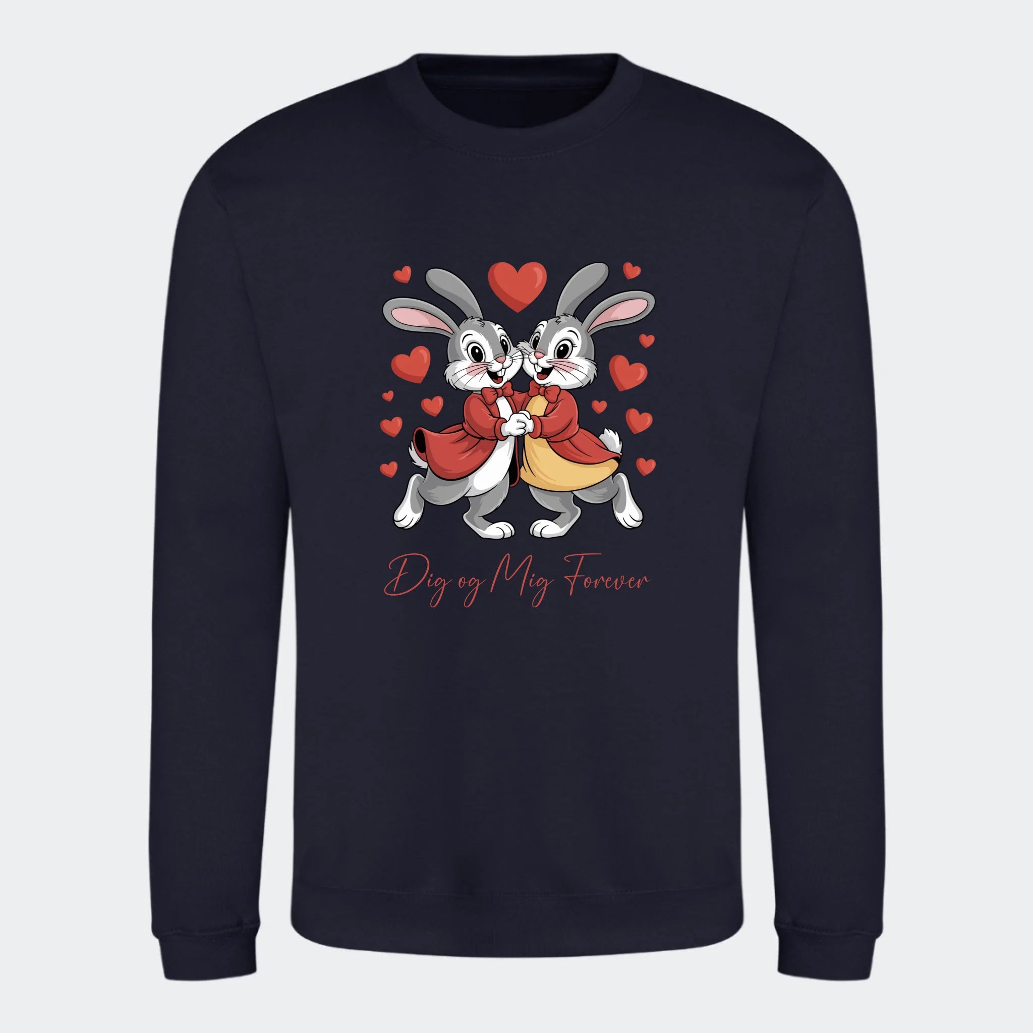 Sweatshirt voksen – Valentines, mørkeblå, set forfra