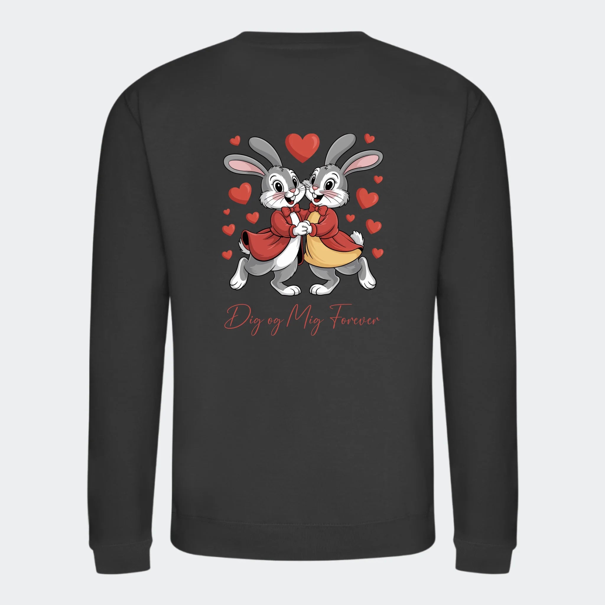 Sweatshirt voksen – Valentines, stormgrå, set bagfra