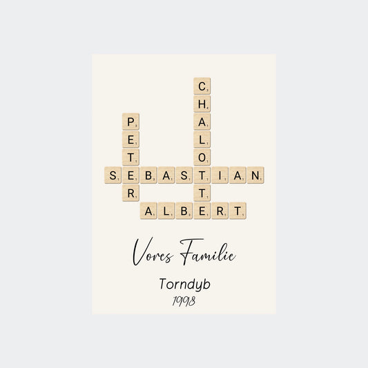 Scrabble plakat, Uden ramme
