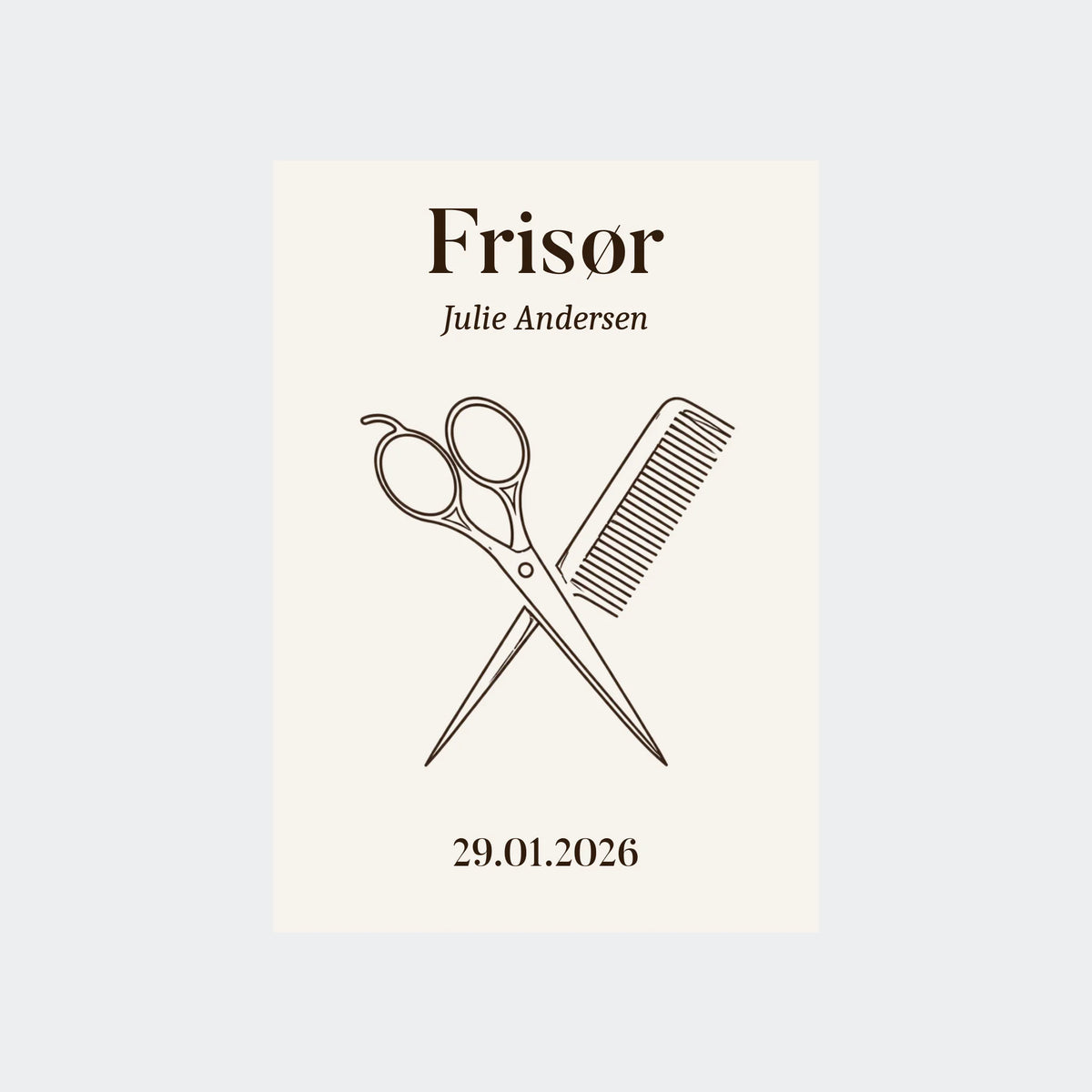 Plakat – Frisør uddannelse, Uden ramme