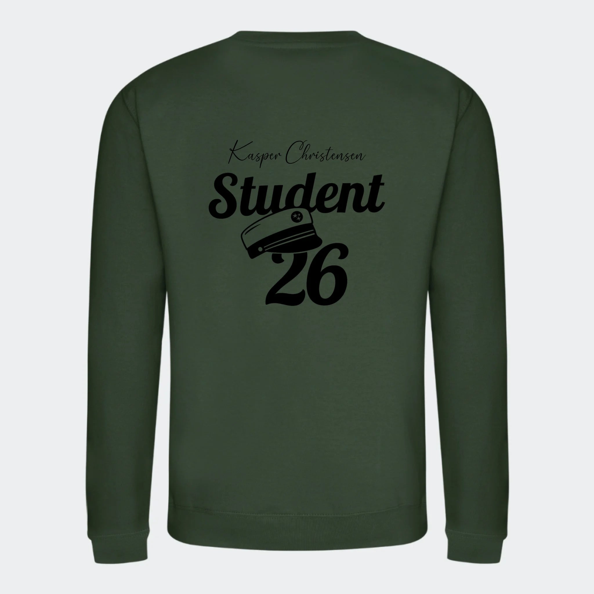 Student 26- Sweatshirt, skovgrøn, set bagfra