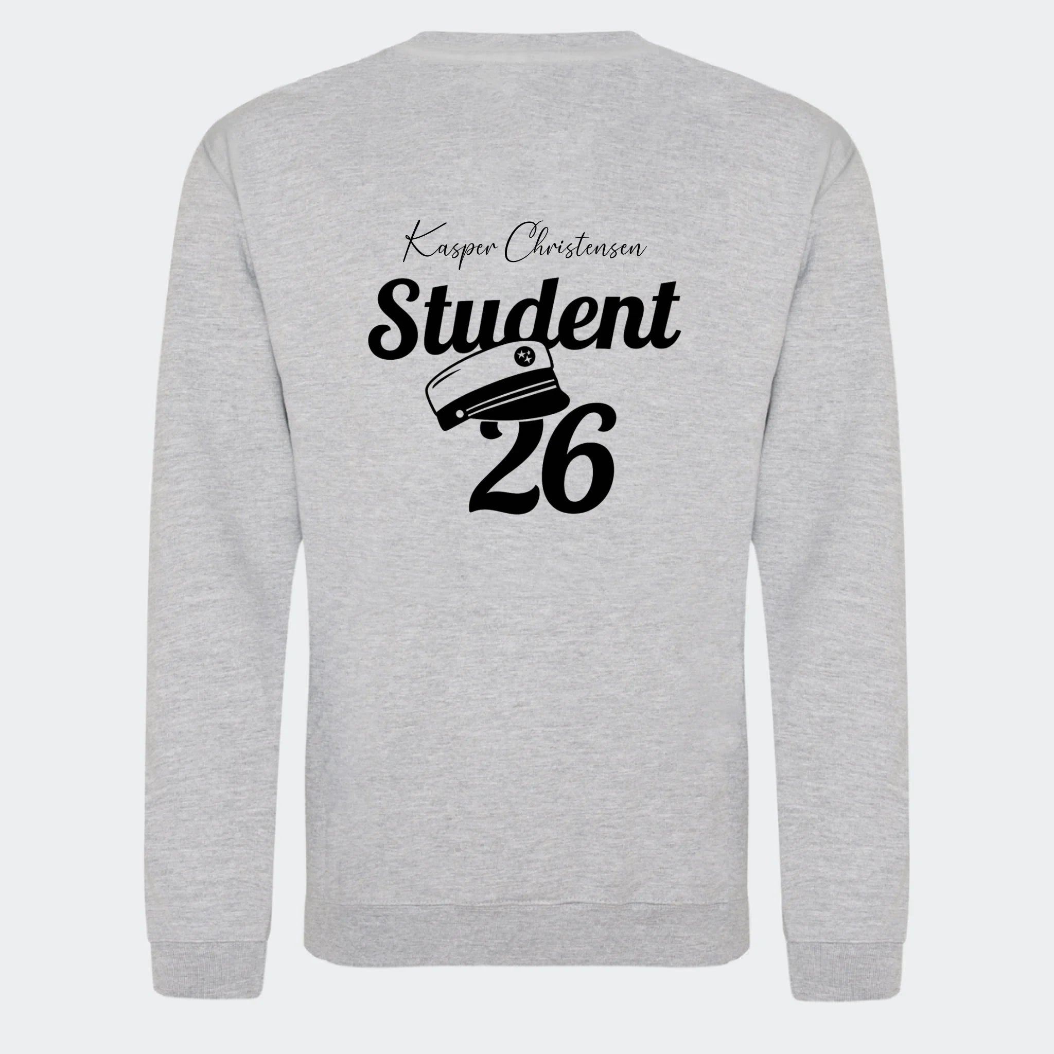 Student 26- Sweatshirt, meleret grå, set bagfra