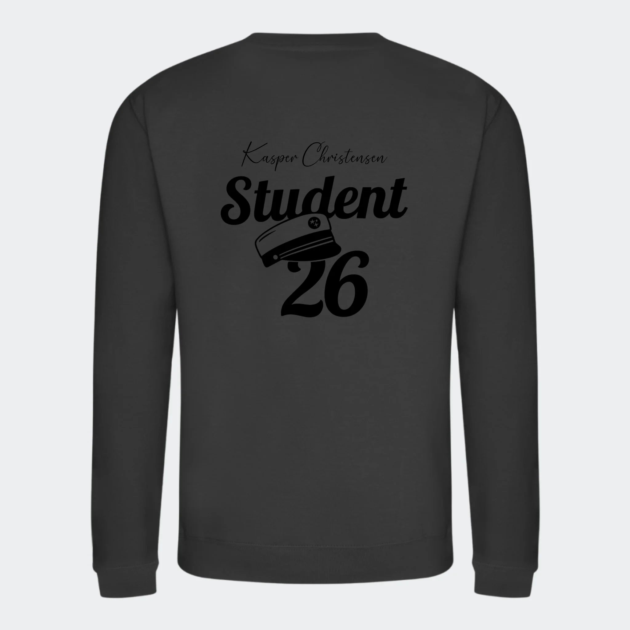 Student 26- Sweatshirt, stormgrå, set bagfra