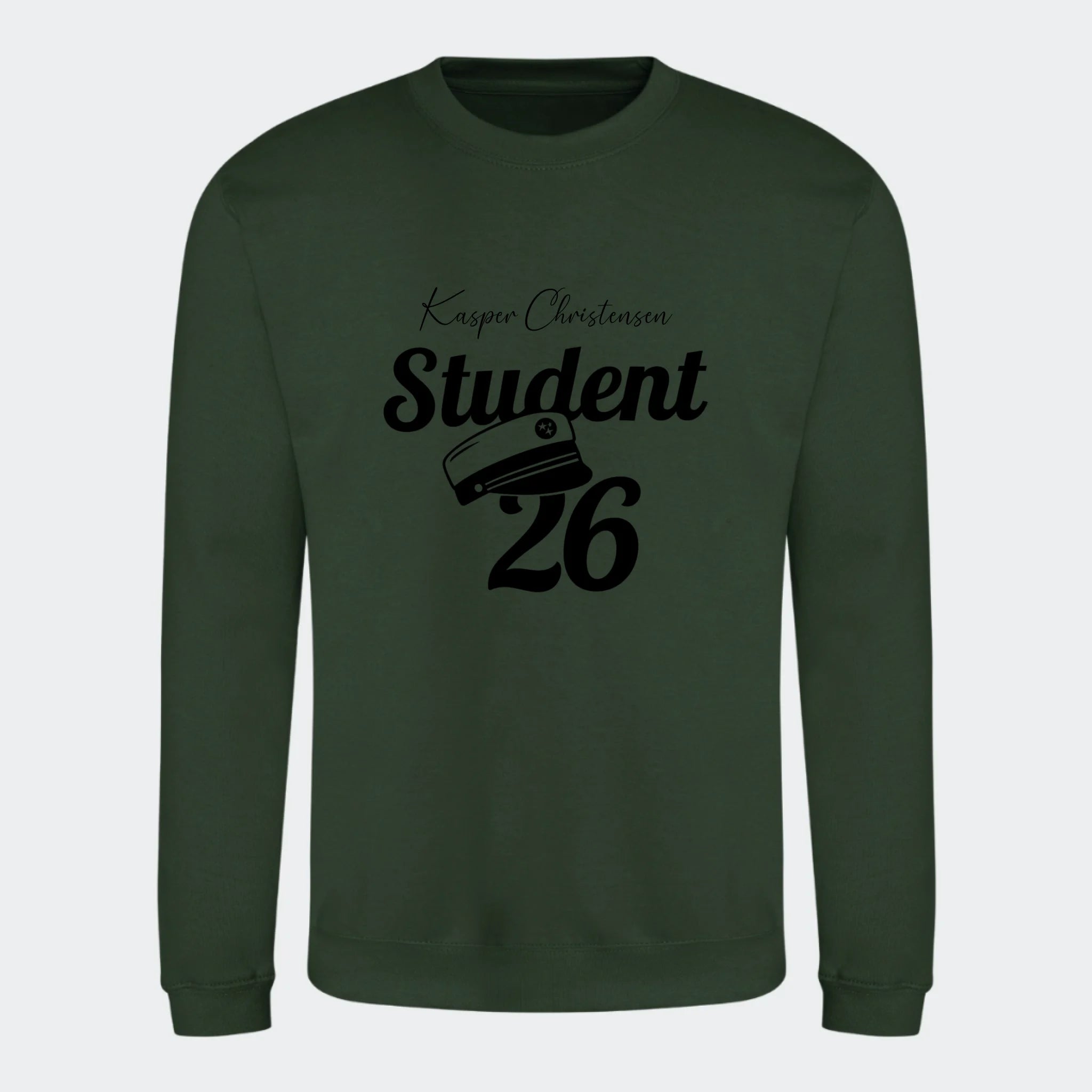 Student 26- Sweatshirt, skovgrøn, set forfra